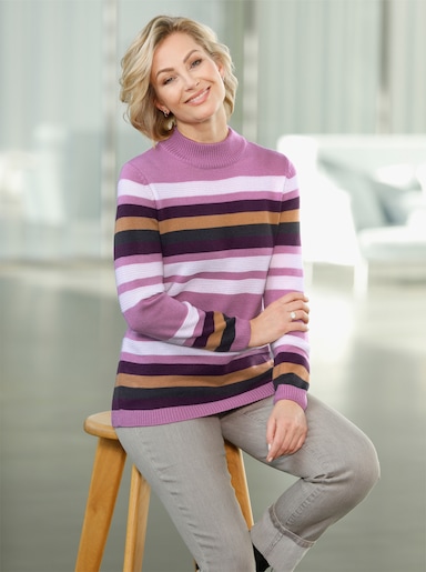 Pullover - orchidee-traube-geringelt