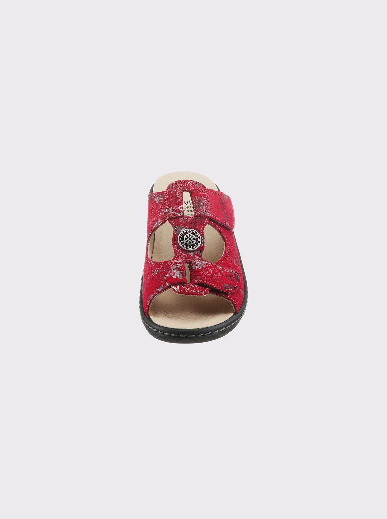 Belvida Slippers - rood geprint