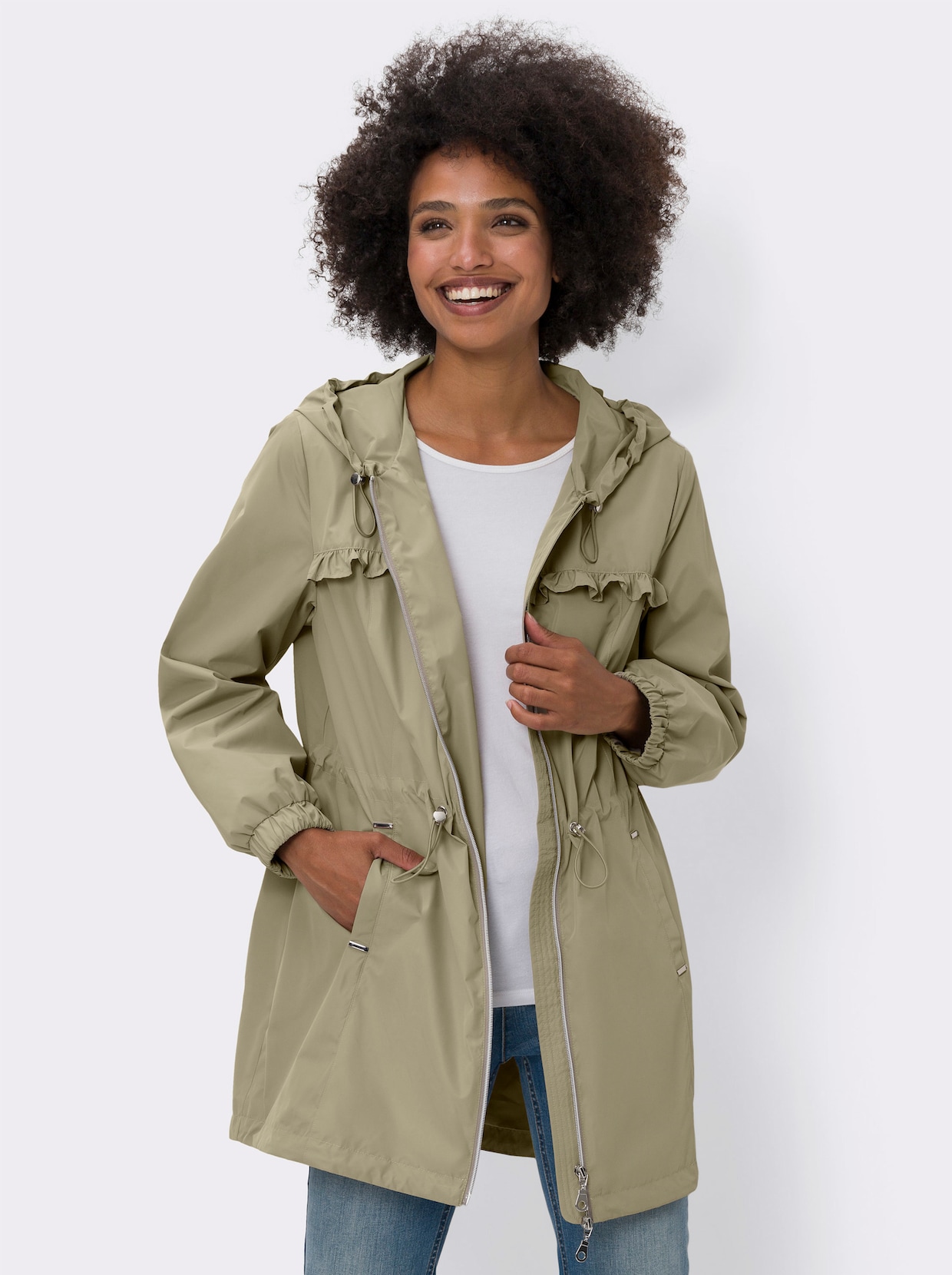 heine Veste à capuche - grège