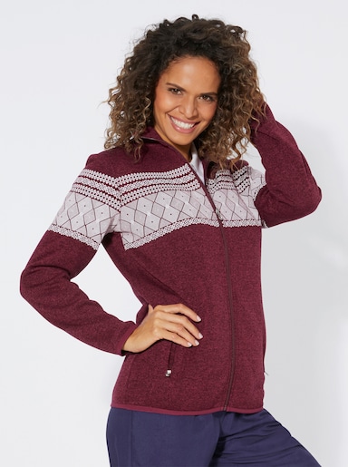 Catamaran Sports Strickfleece-Jacke - bordeaux-meliert