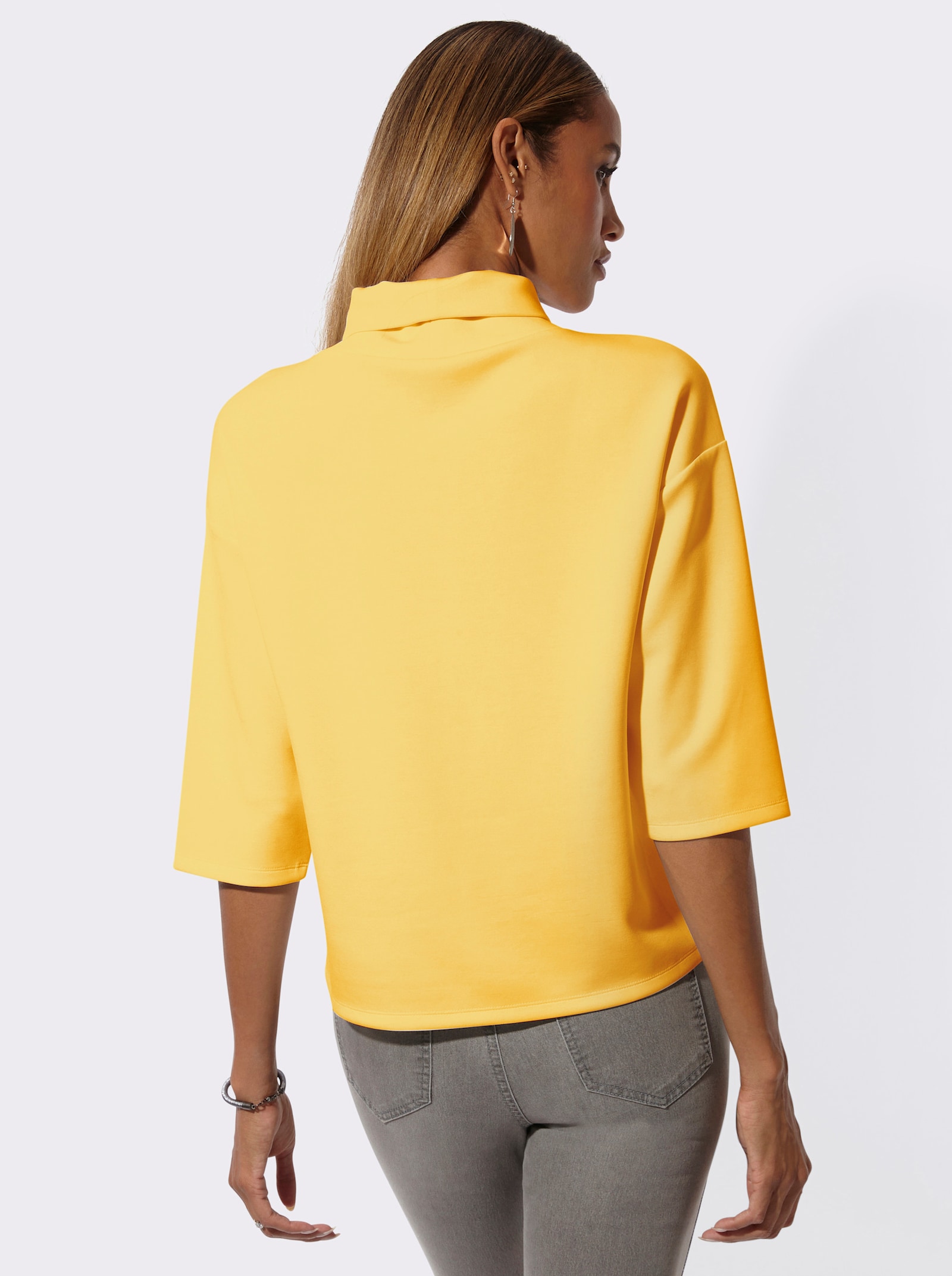 Sweatshirt mit Glitzersteinchen - gelb