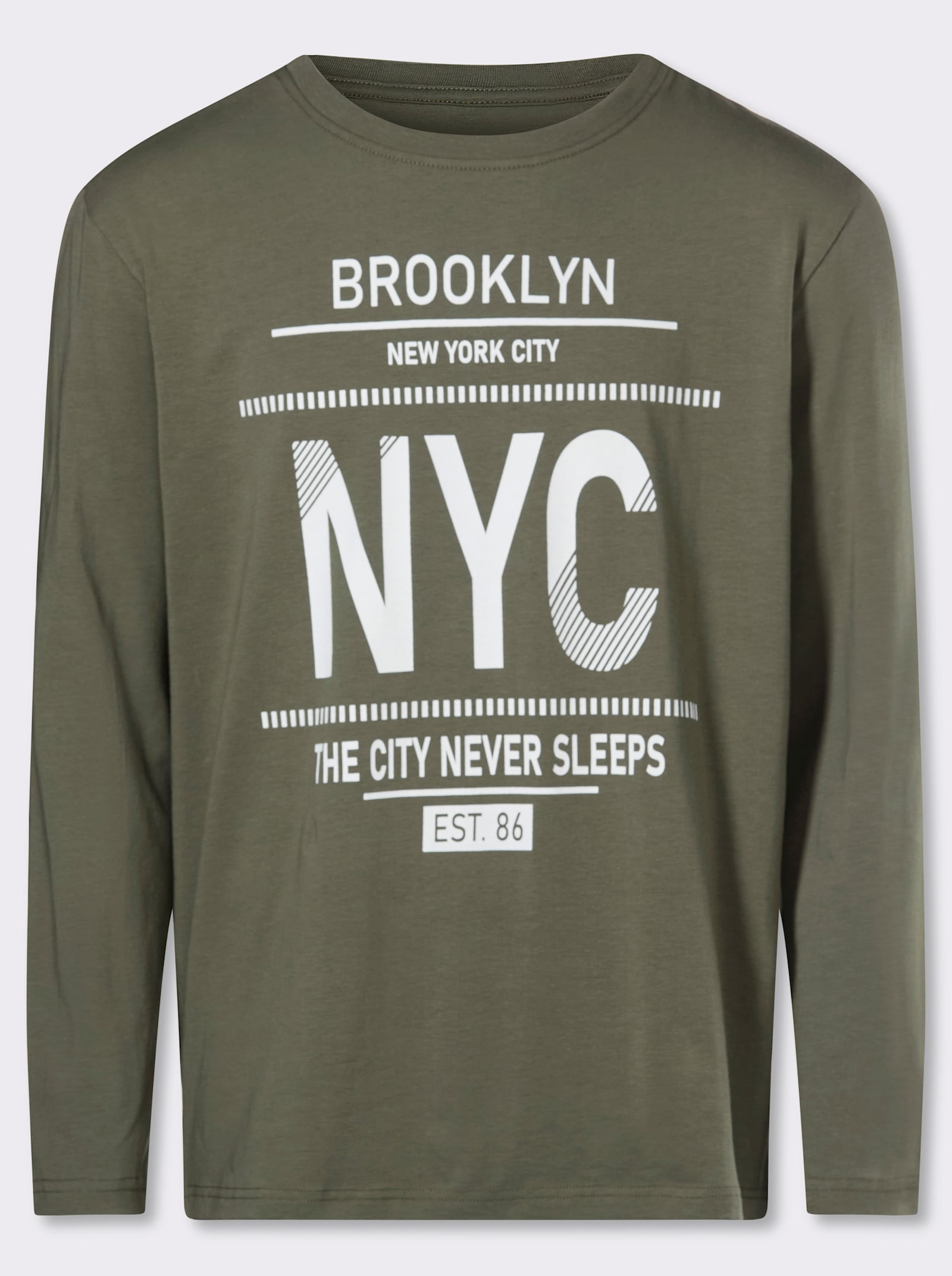 Catamaran Sports Freizeitshirt mit platziertem Druck - khaki-weiß-bedruckt