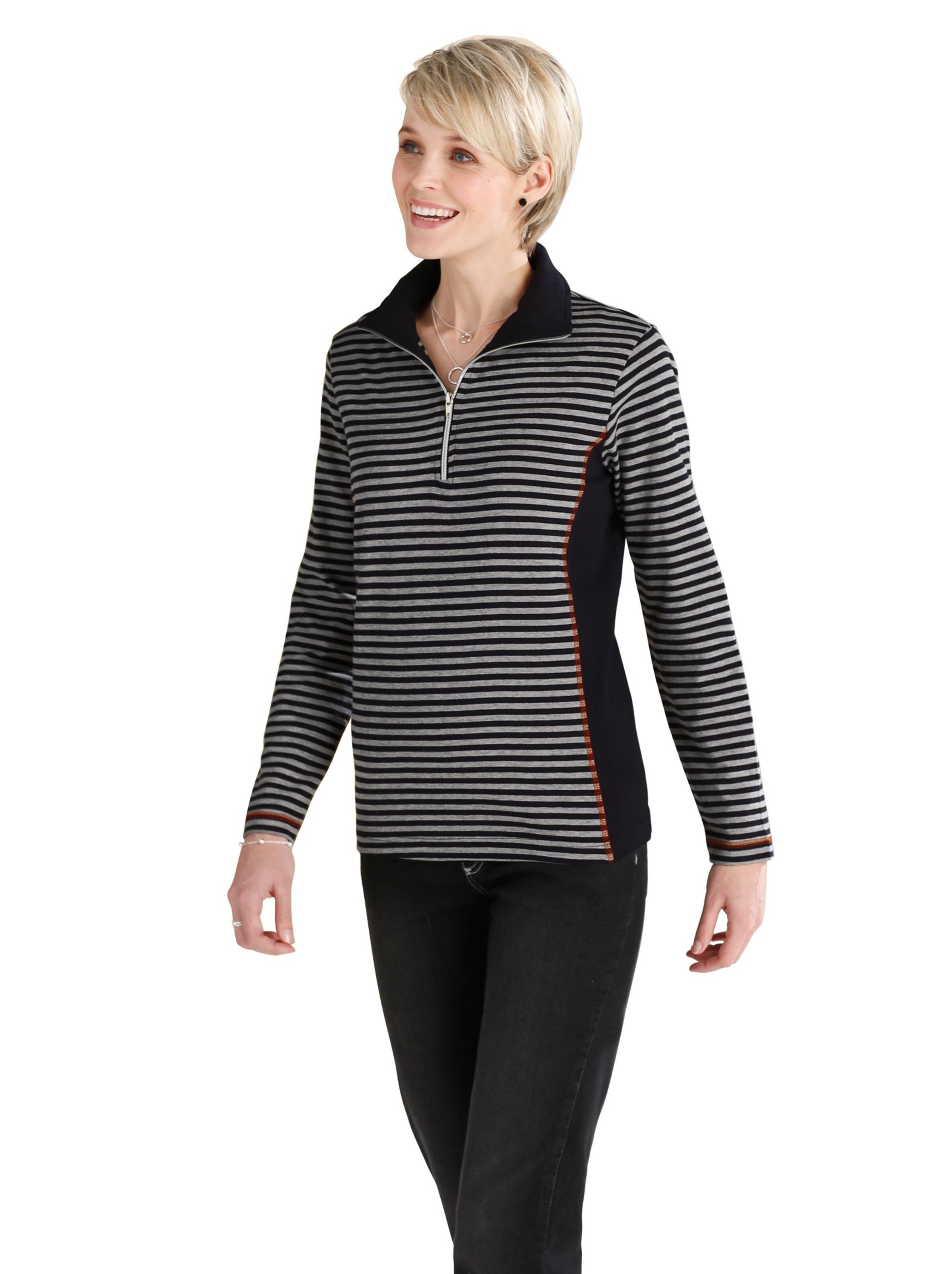 Sweatshirt - schwarz-geringelt