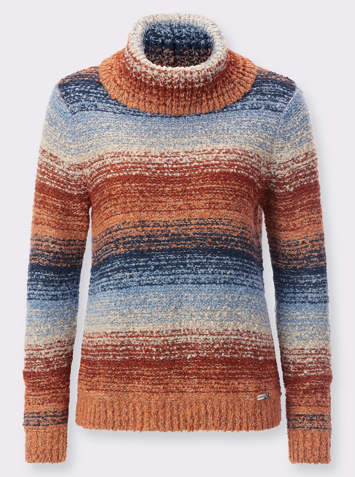 Pullover - papaya-bleu-gemustert