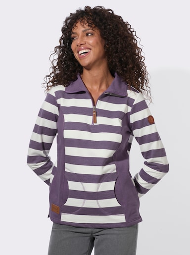 Sweatshirt in weich angerauter Qualität - feige-ecru