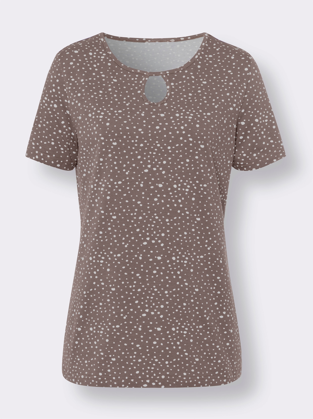 heine Print-Shirt - dunkeltaupe-ecru-bedruckt