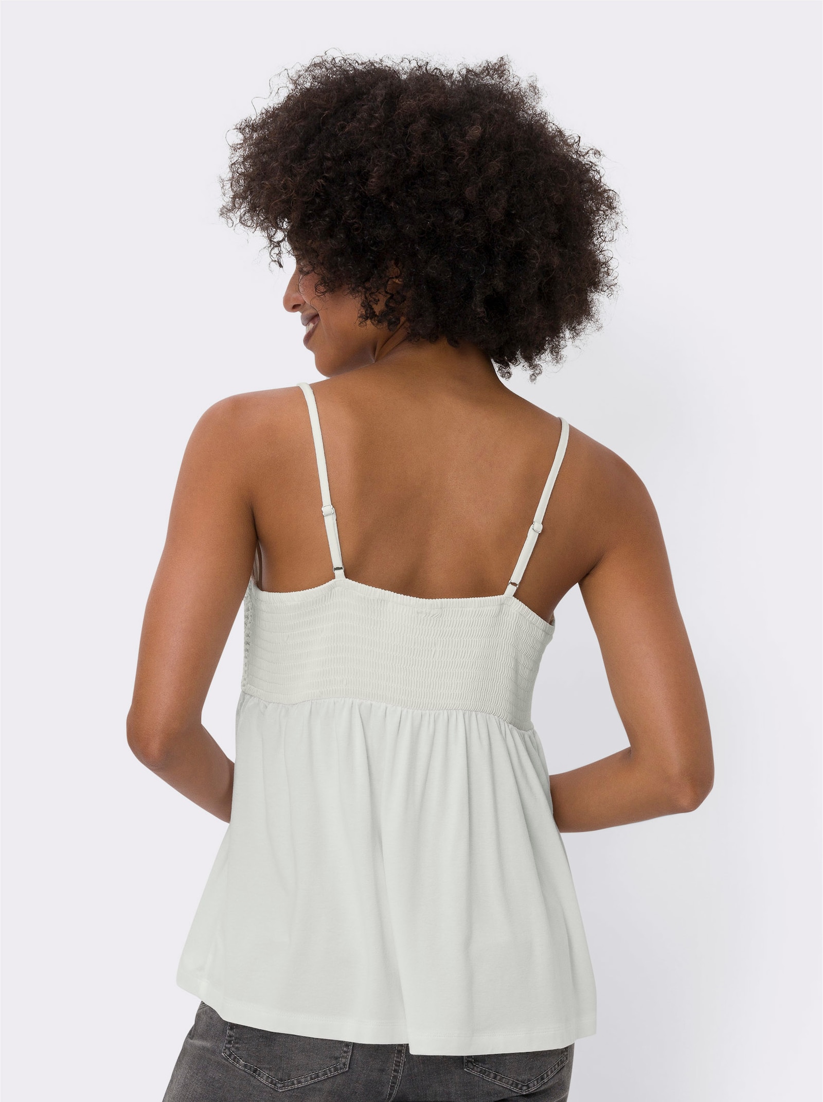 heine Shirttop mit gehäkelter Spitze - ecru