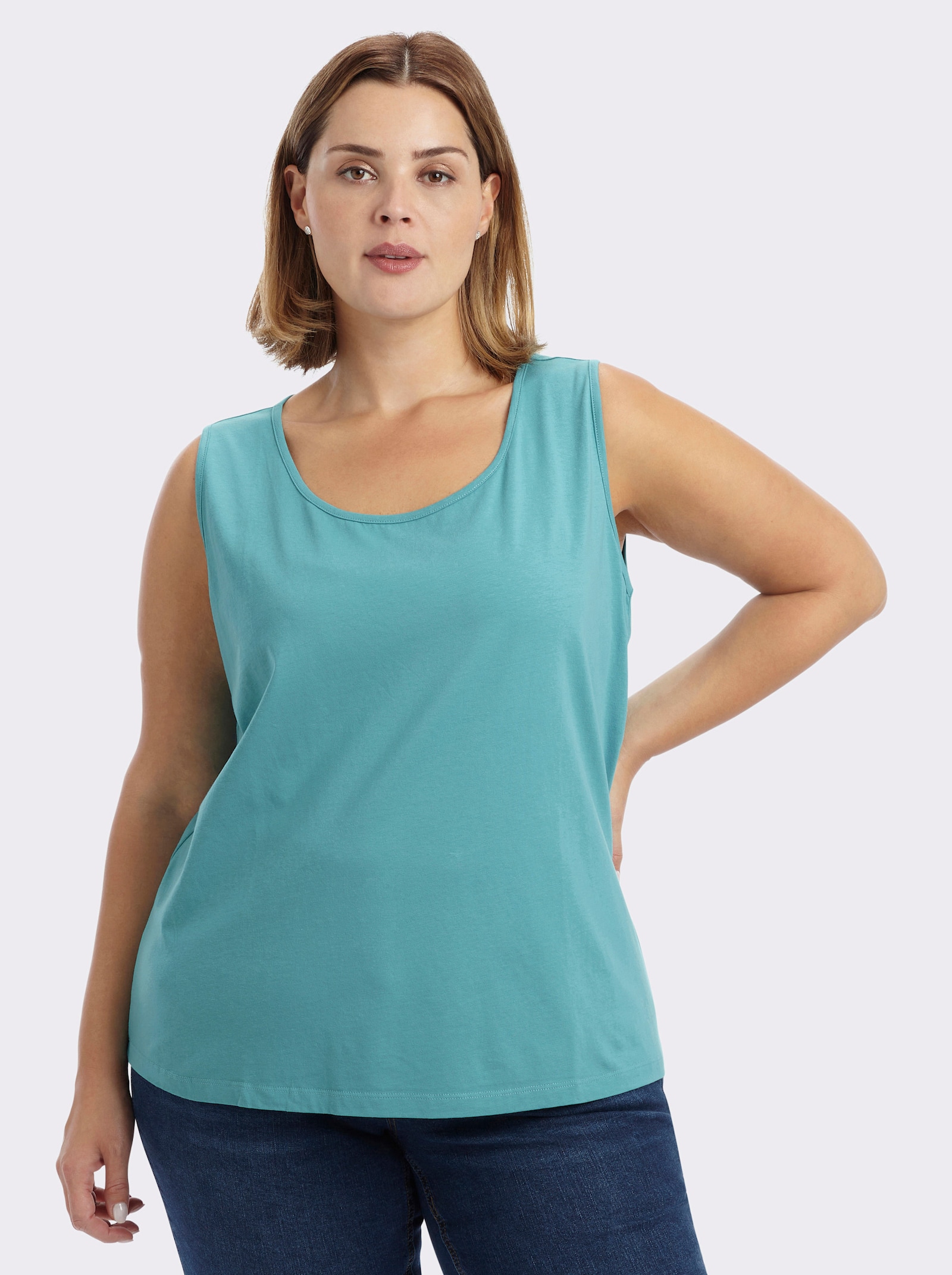 sheego Tanktop im Doppelpack - tiefblau-ozean
