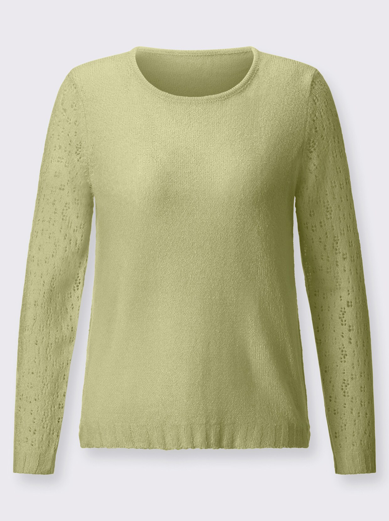 Ajourpullover - lindegroen