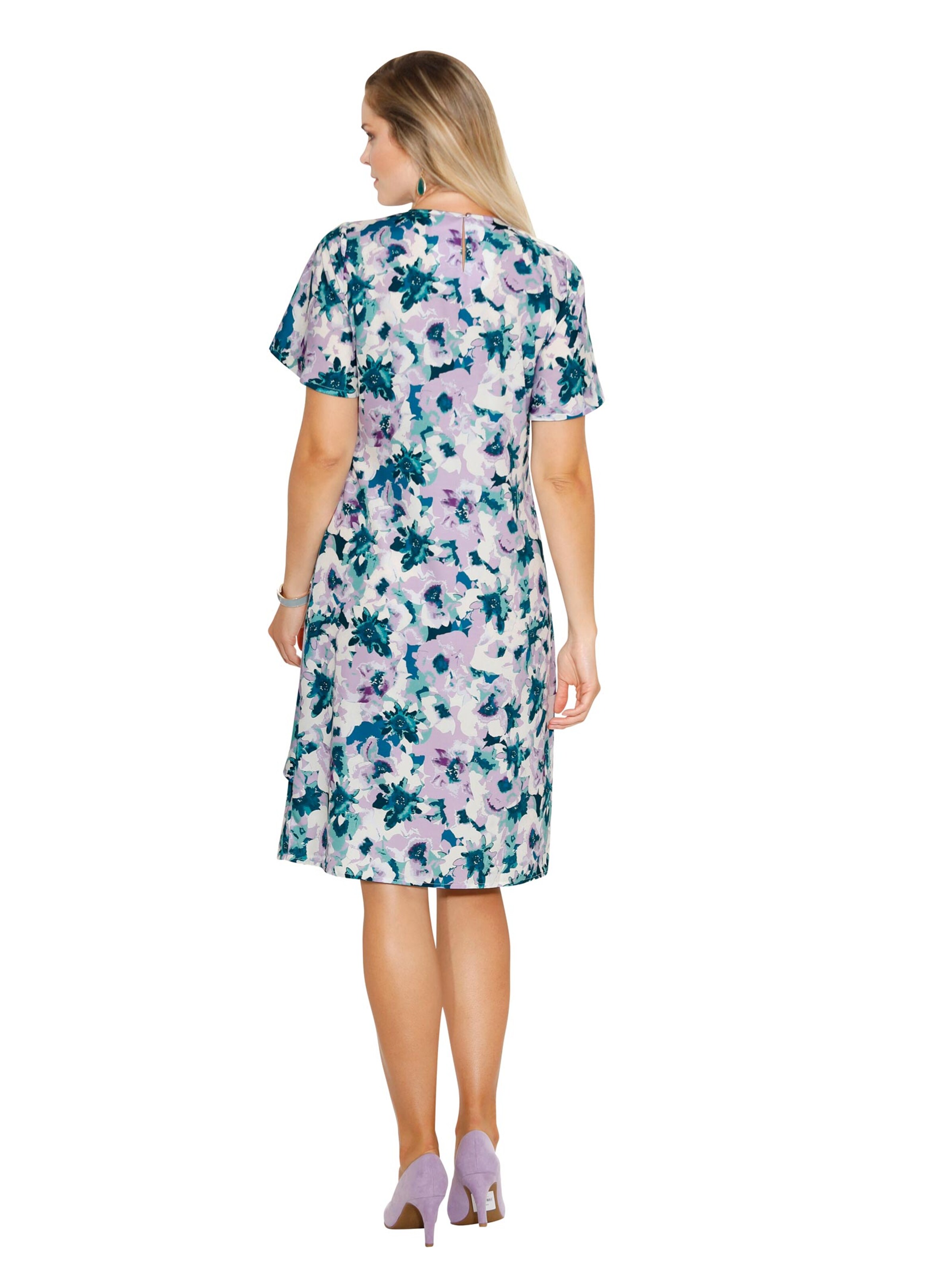 Kleid - petrol-gemustert