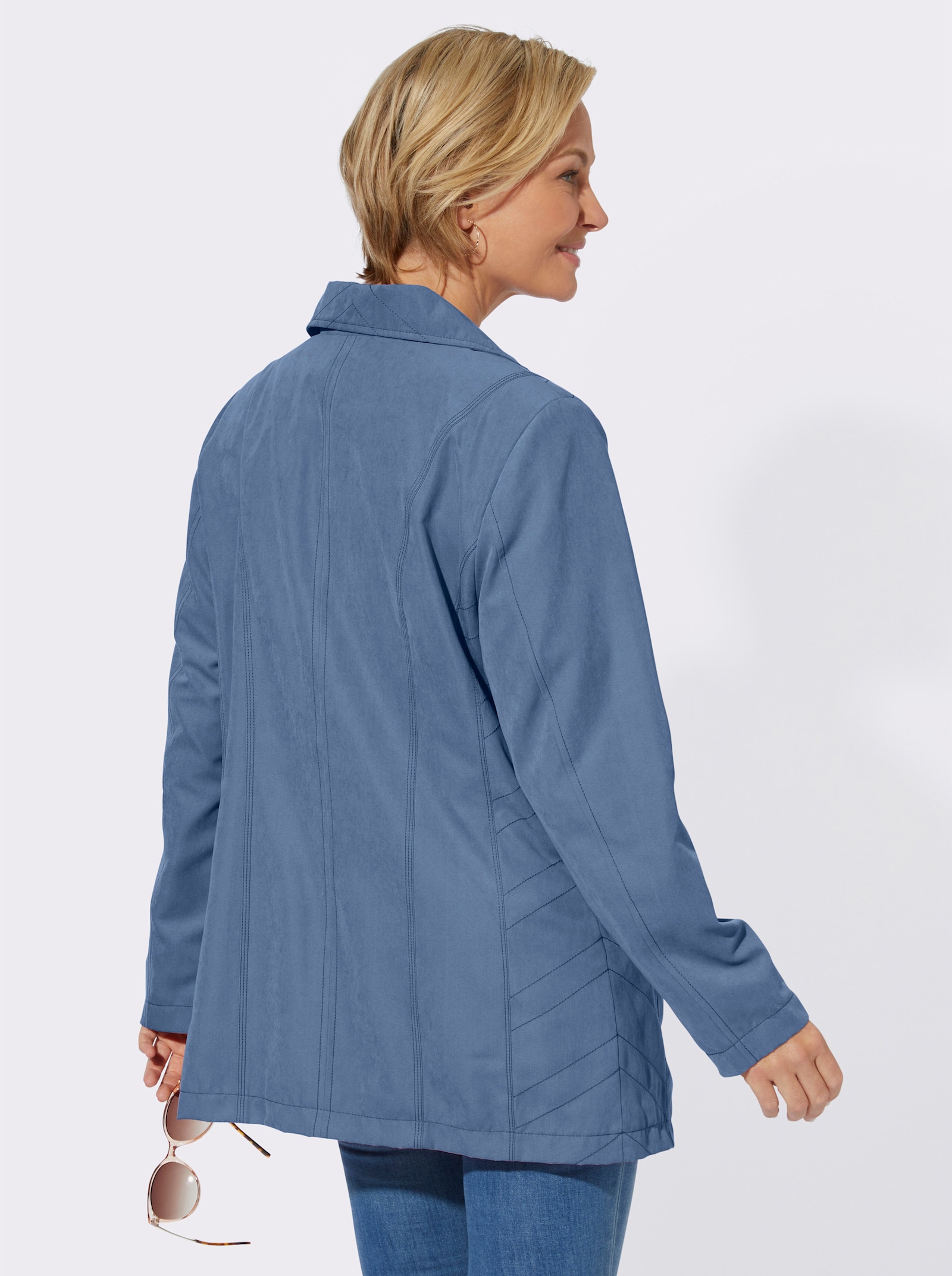 Übergangsjacke mit Reißverschluss-Taschen - jeansblau