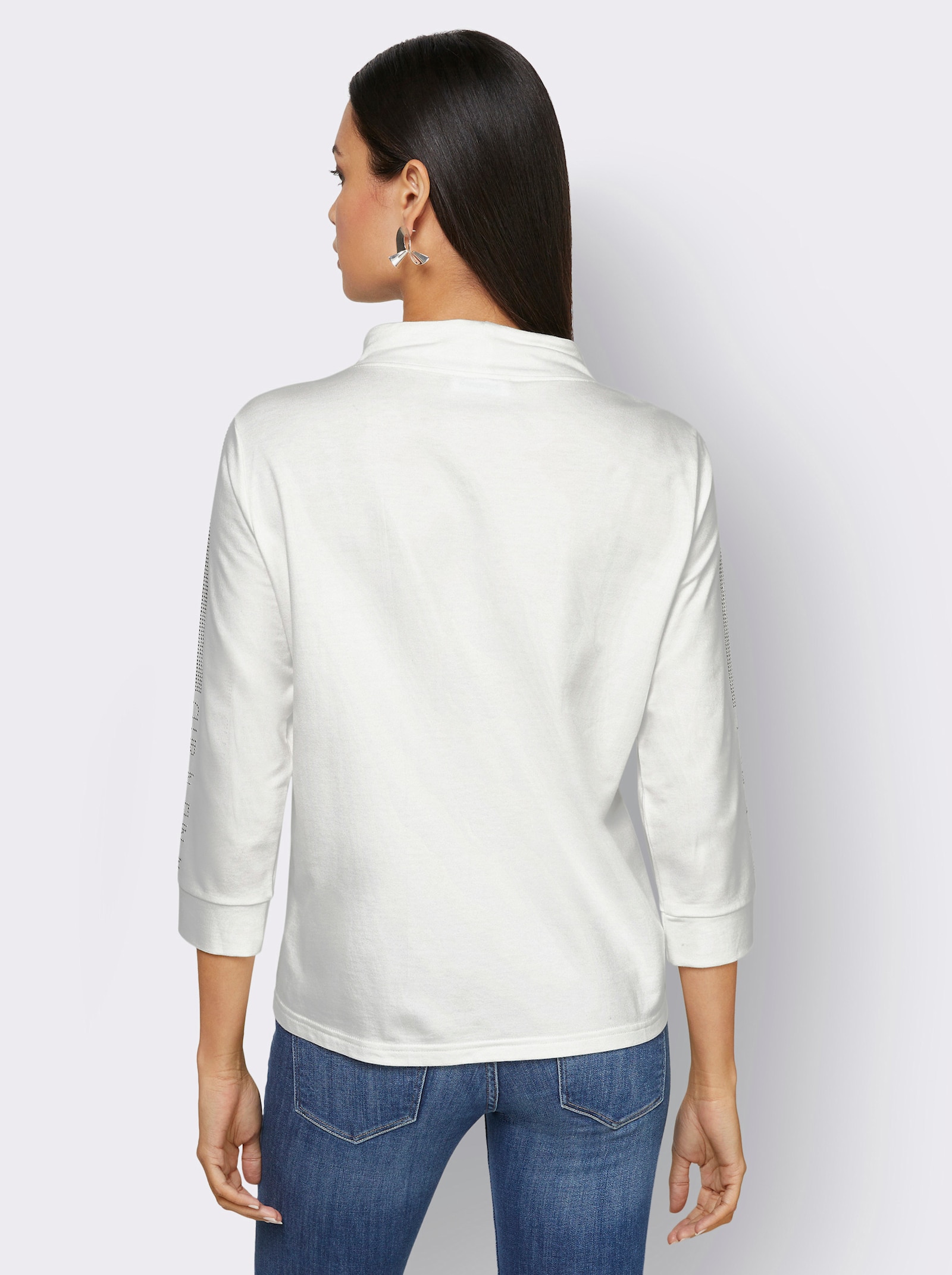 Sweatshirt mit Schriftzug - ecru