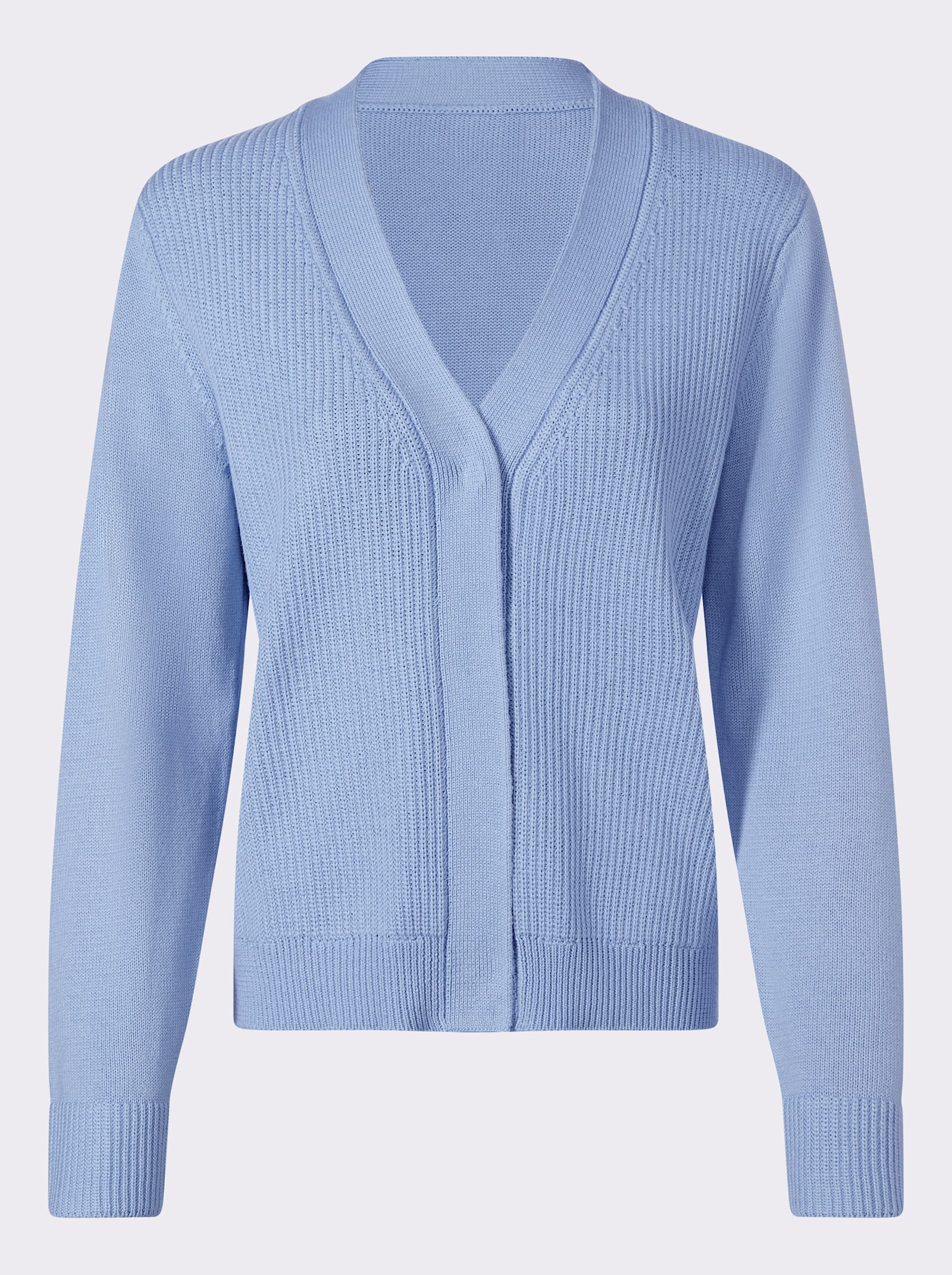 heine Strickjacke mit Druckknopf-Verschluss - eisblau