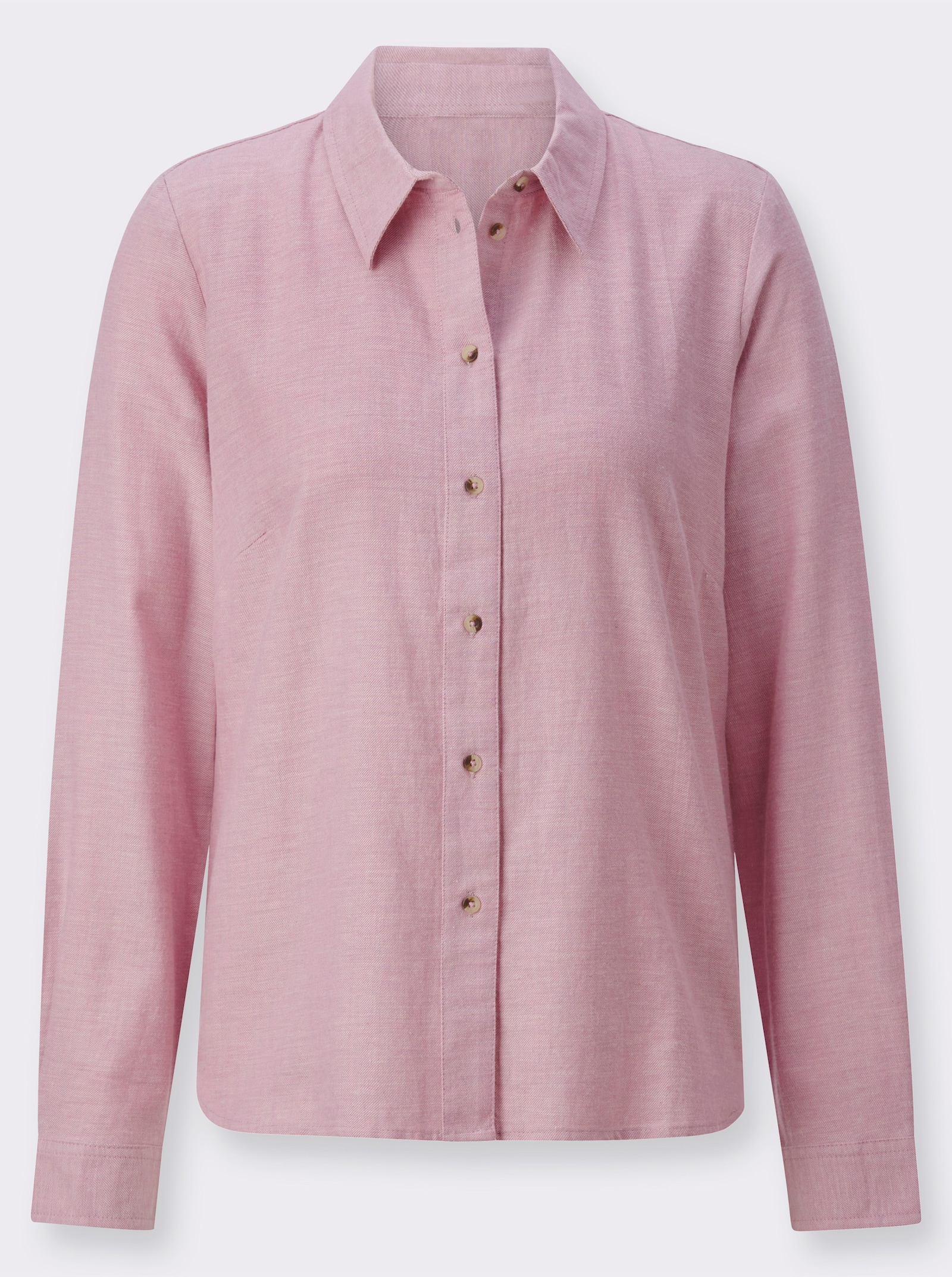 Hemdbluse aus Baumwoll-Stoff - altrosa-meliert
