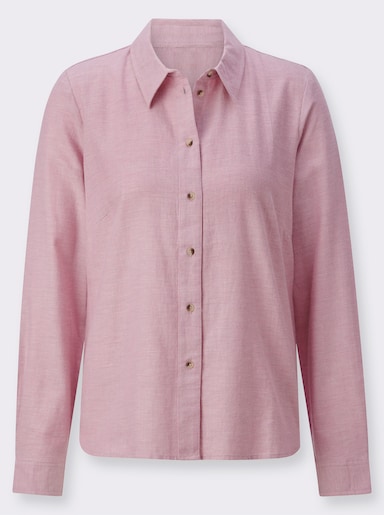 Hemdbluse aus Baumwoll-Stoff - altrosa-meliert