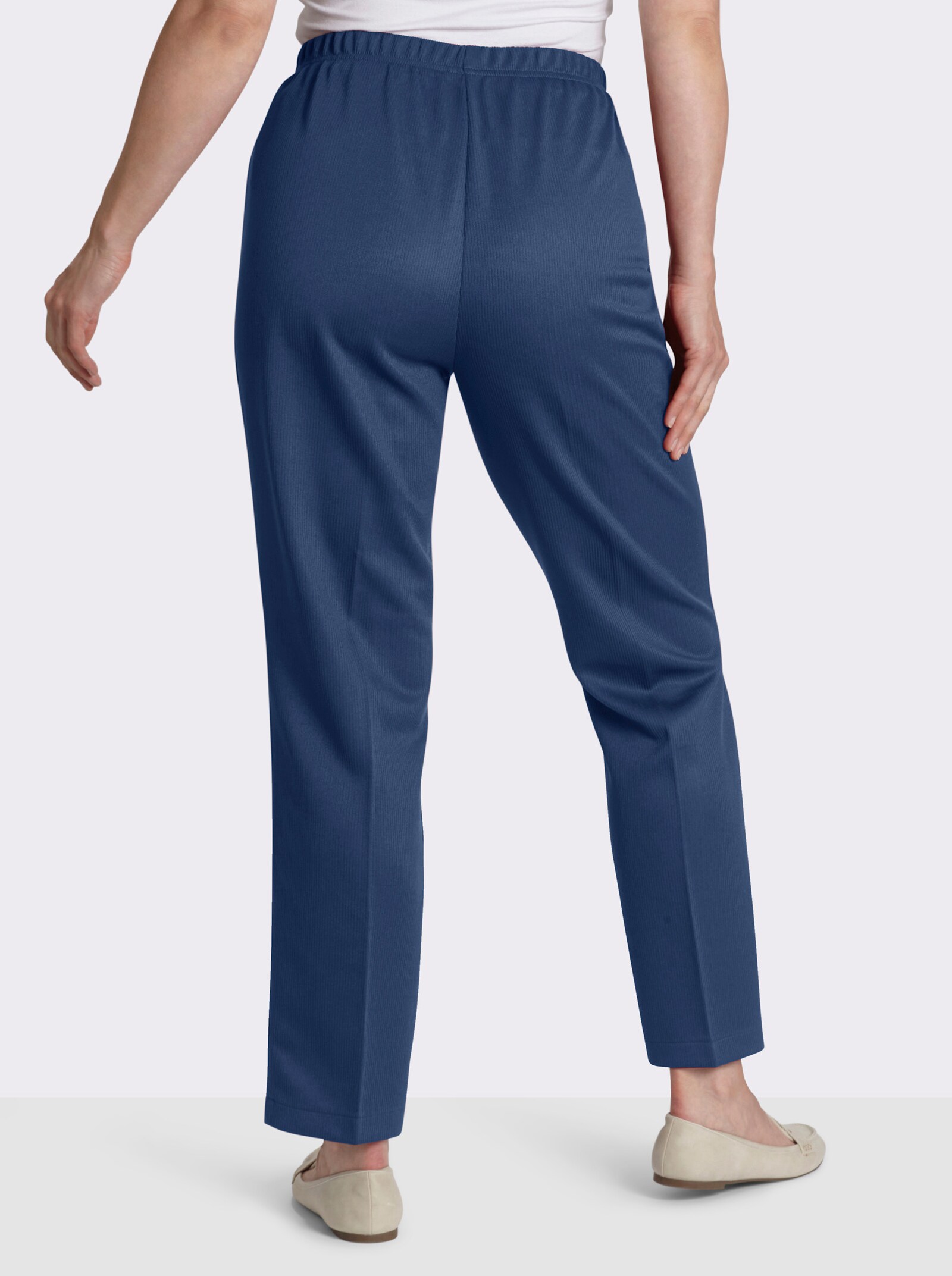 Hose mit Ripp-Struktur - jeansblau