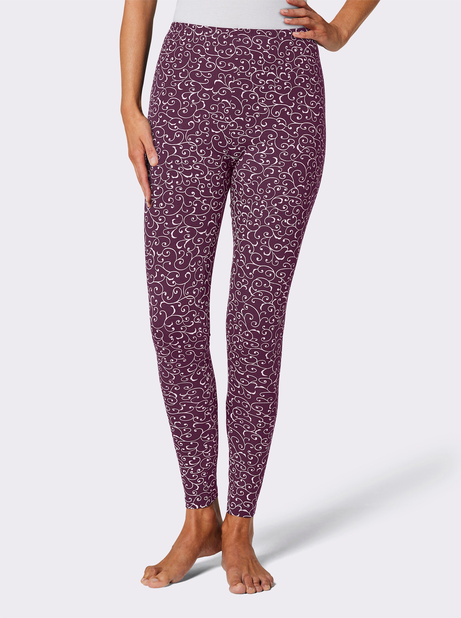 Legging met comfortband - bordeaux