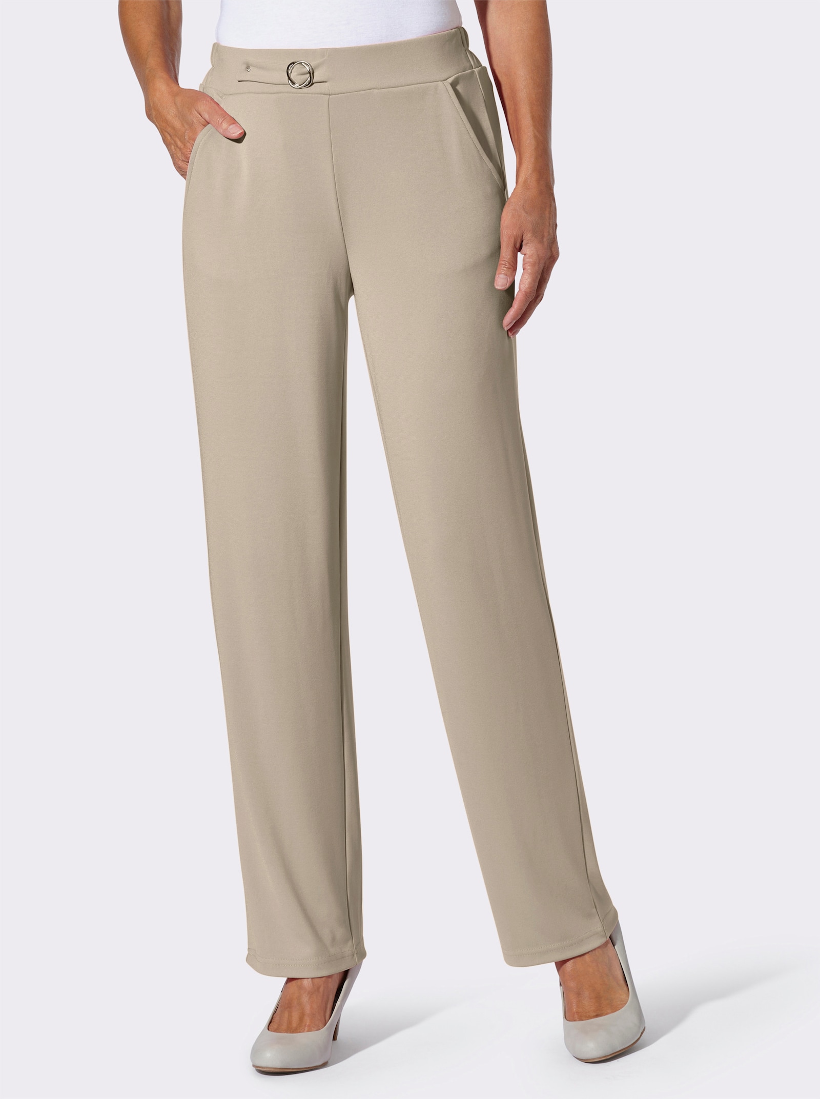 Schlupfhose mit Zierschnalle - sesam