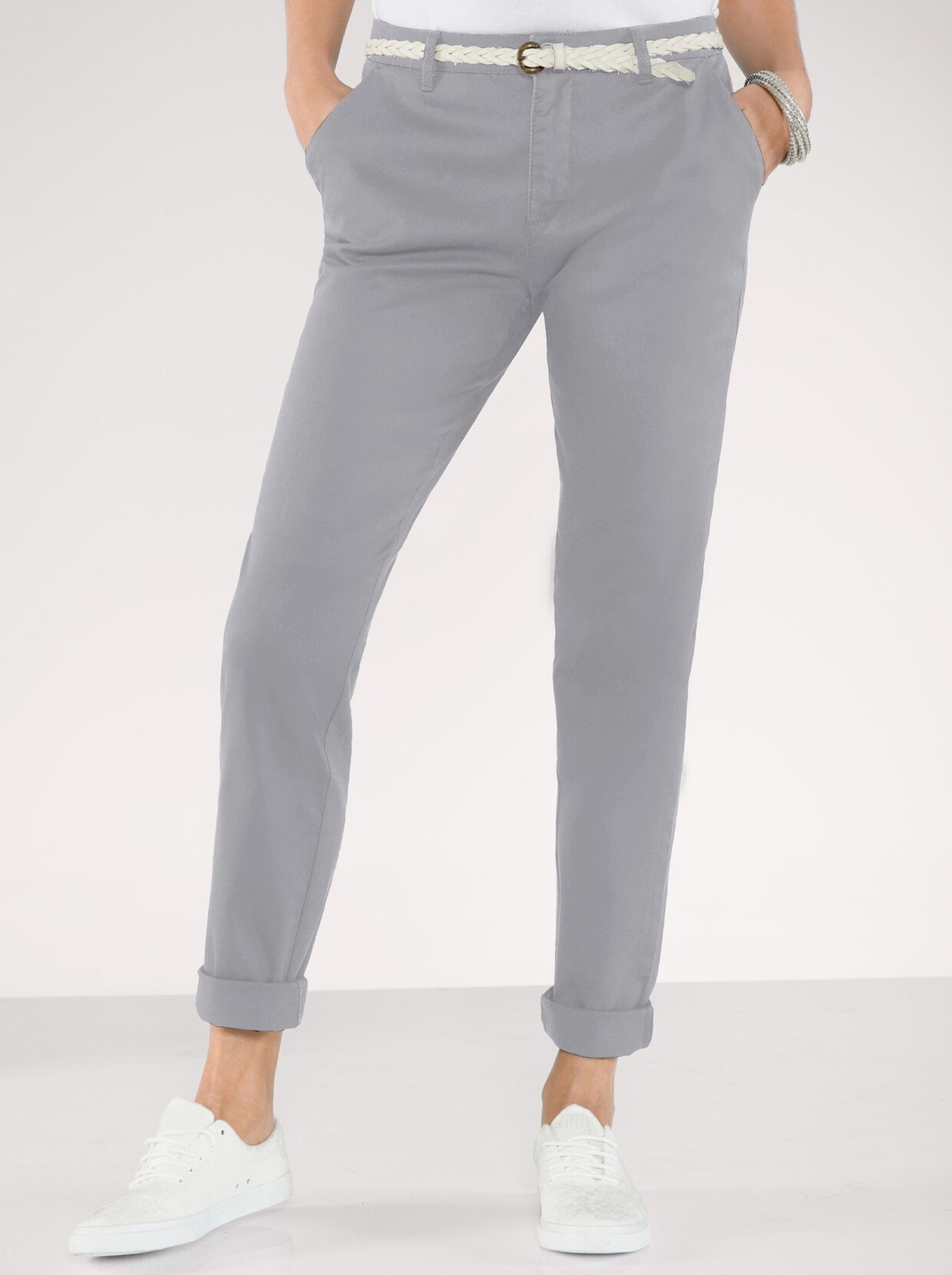 Boyfriend-Hose - grau