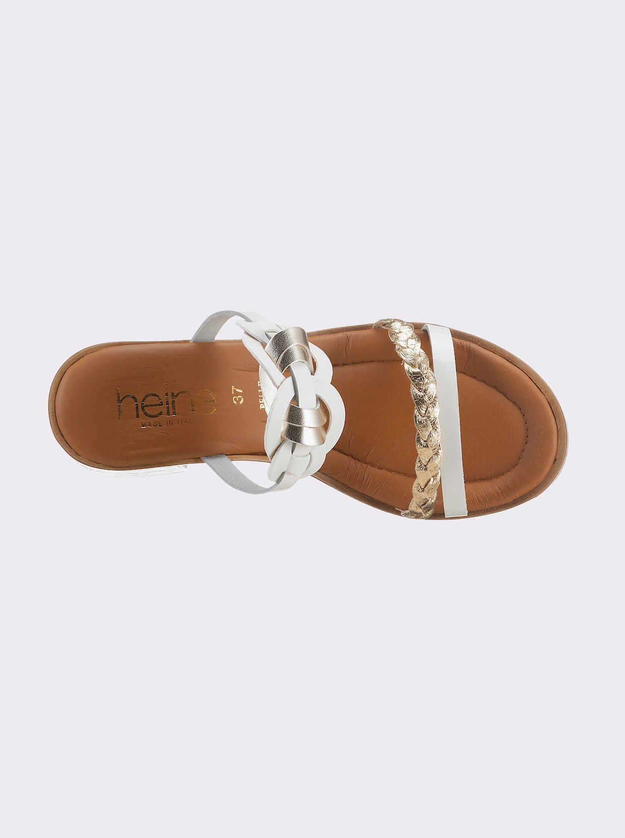 heine slippers - wit/goudkleur