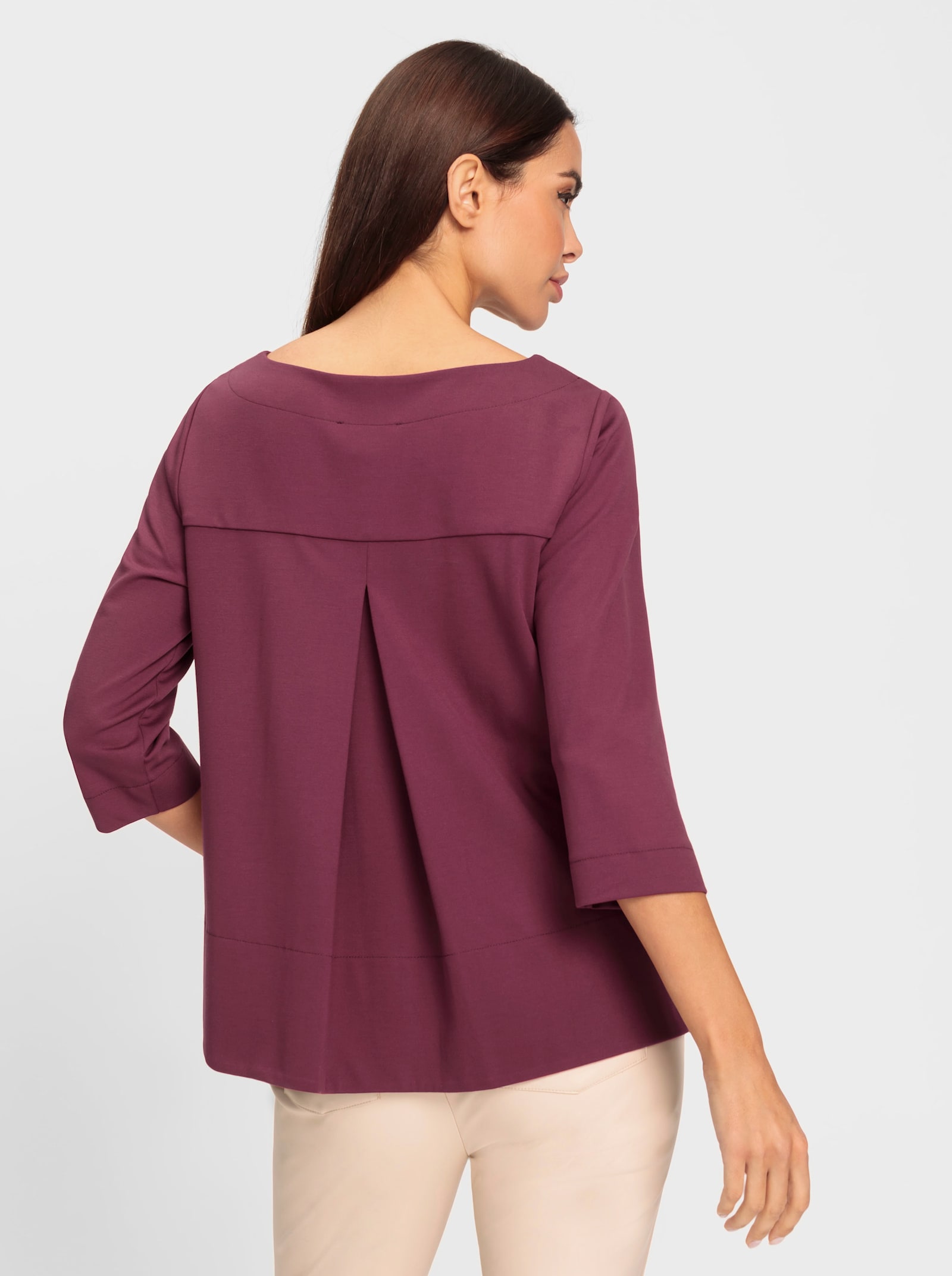 heine 3/4-Arm-Shirt mit Rundhals-Ausschnitt - bordeaux