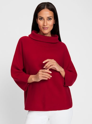 heine 3/4 Arm-Pullover mit halsfernem Rollkragen - rot