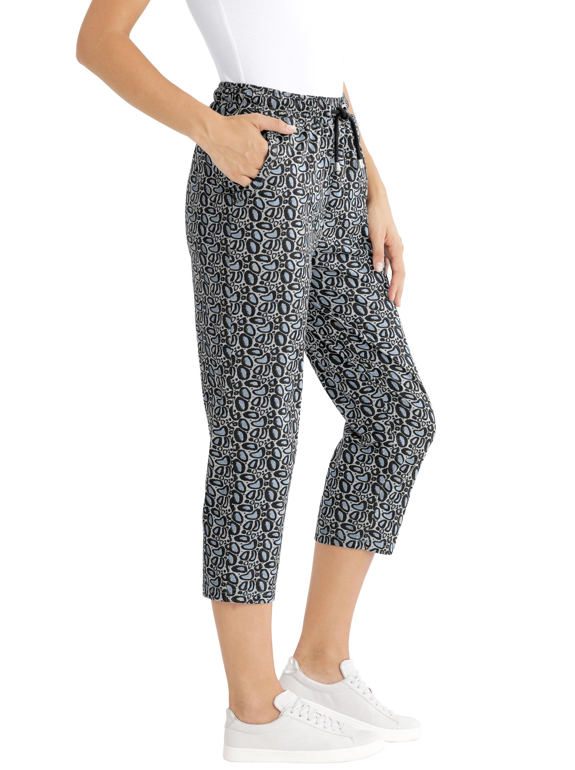 7/8-Freizeithose - grau-bedruckt