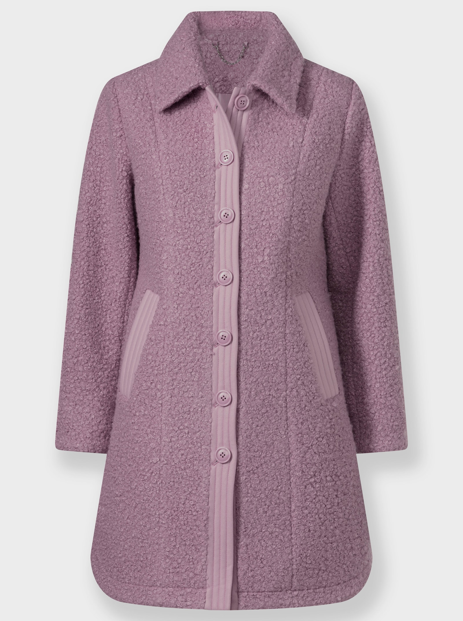 Wintermantel in Bouclé-Qualität - mauve