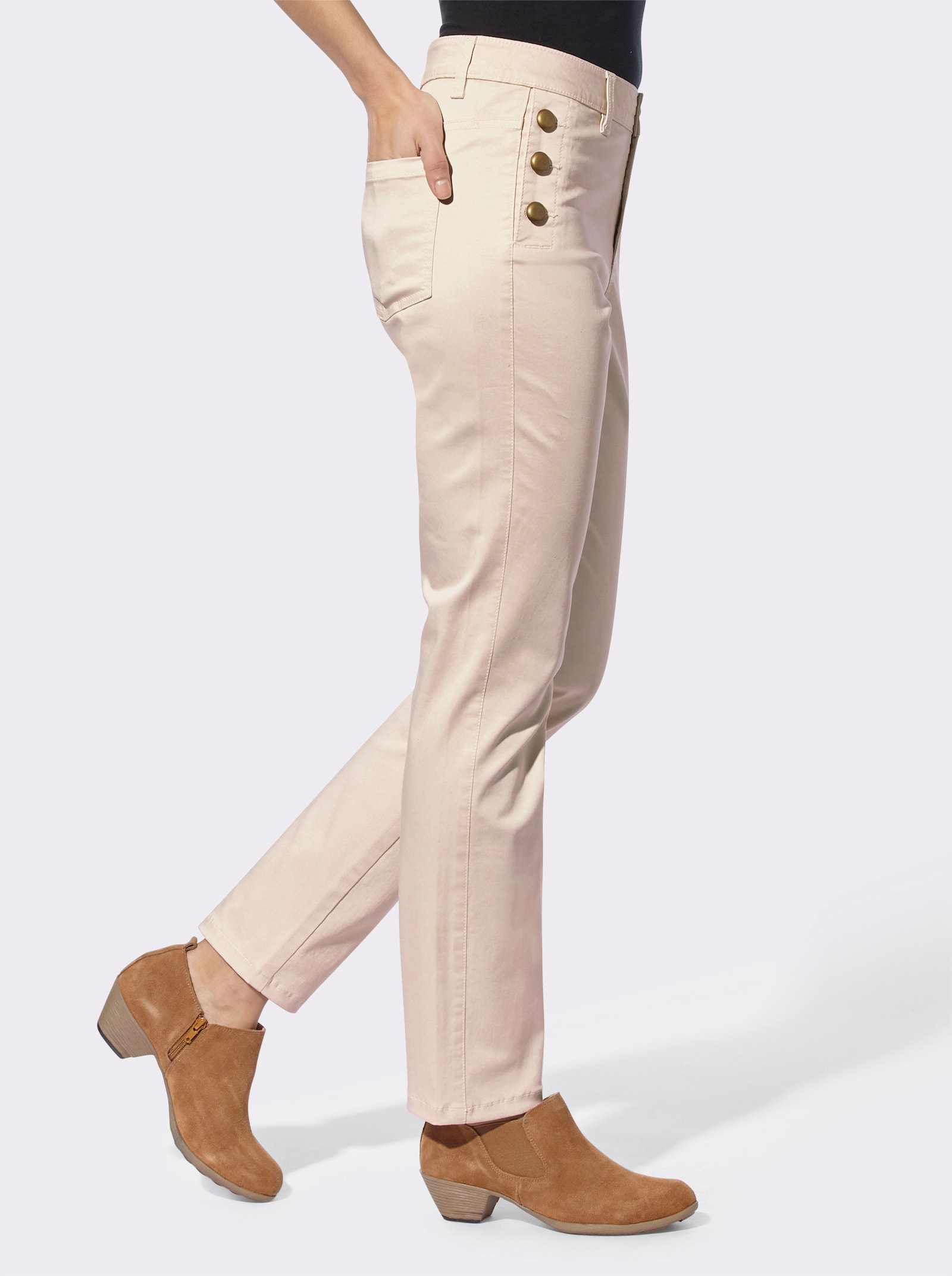 heine Pantalon avec boutons décoratifs - café au lait