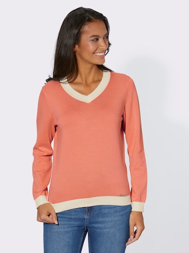 Langarm-Pullover - papaya