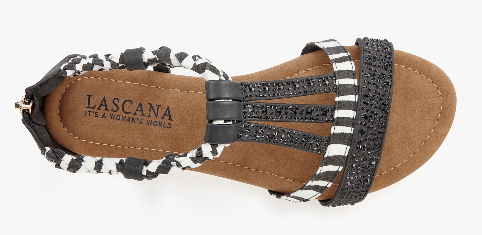 LASCANA Sandale - schwarz/zebra