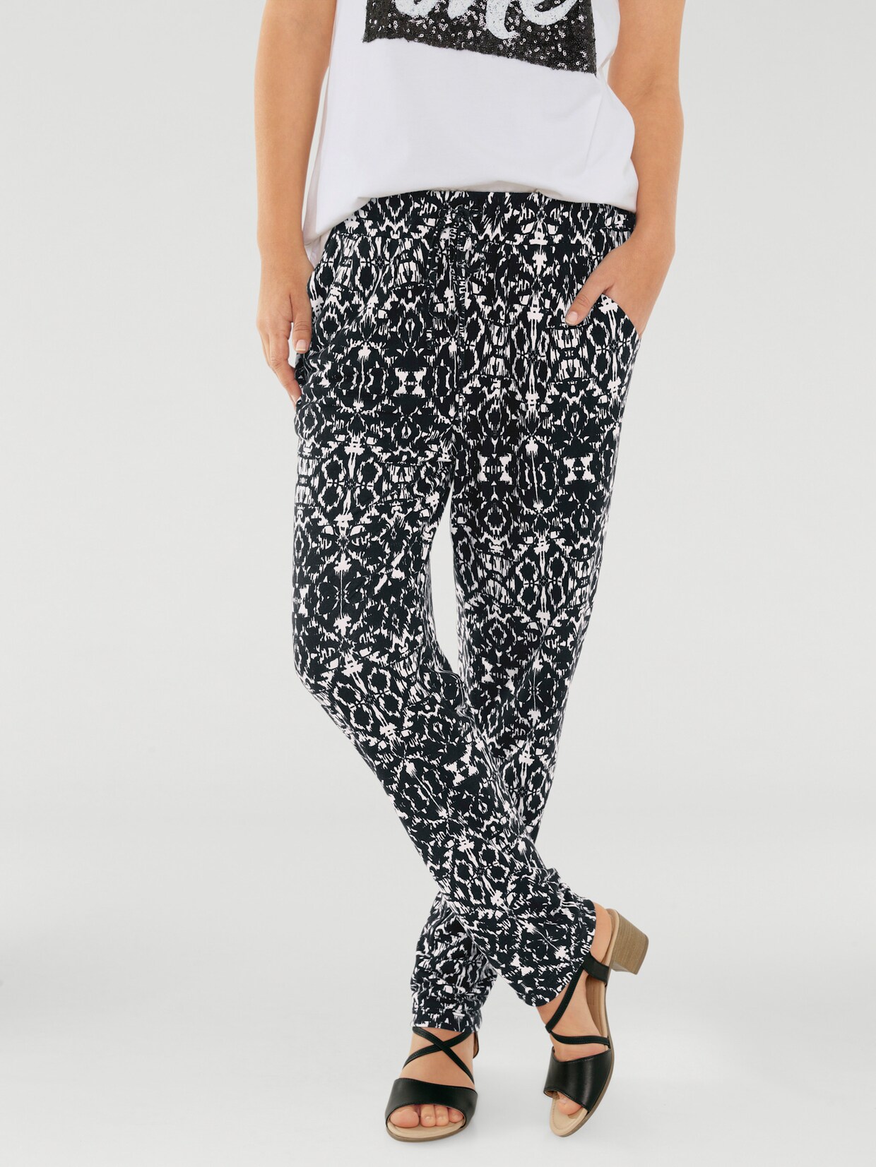 heine Druck-Hose - schwarz