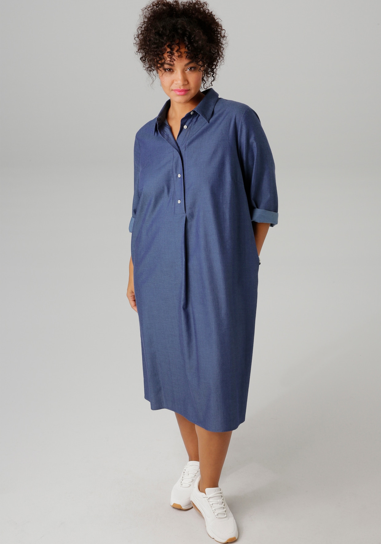 Aniston PLUS Jeanskleid - jeansblau