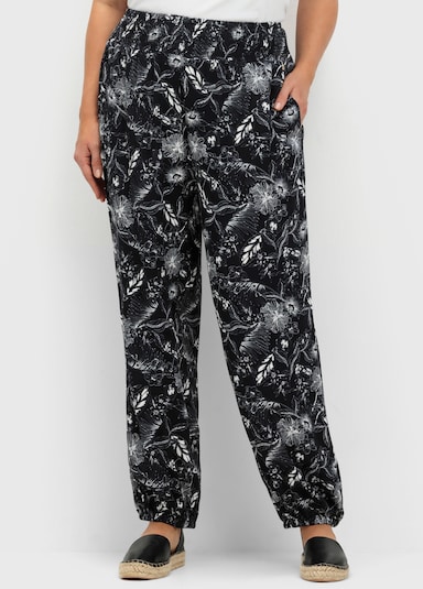 sheego Schlupfhose - schwarz-weiss