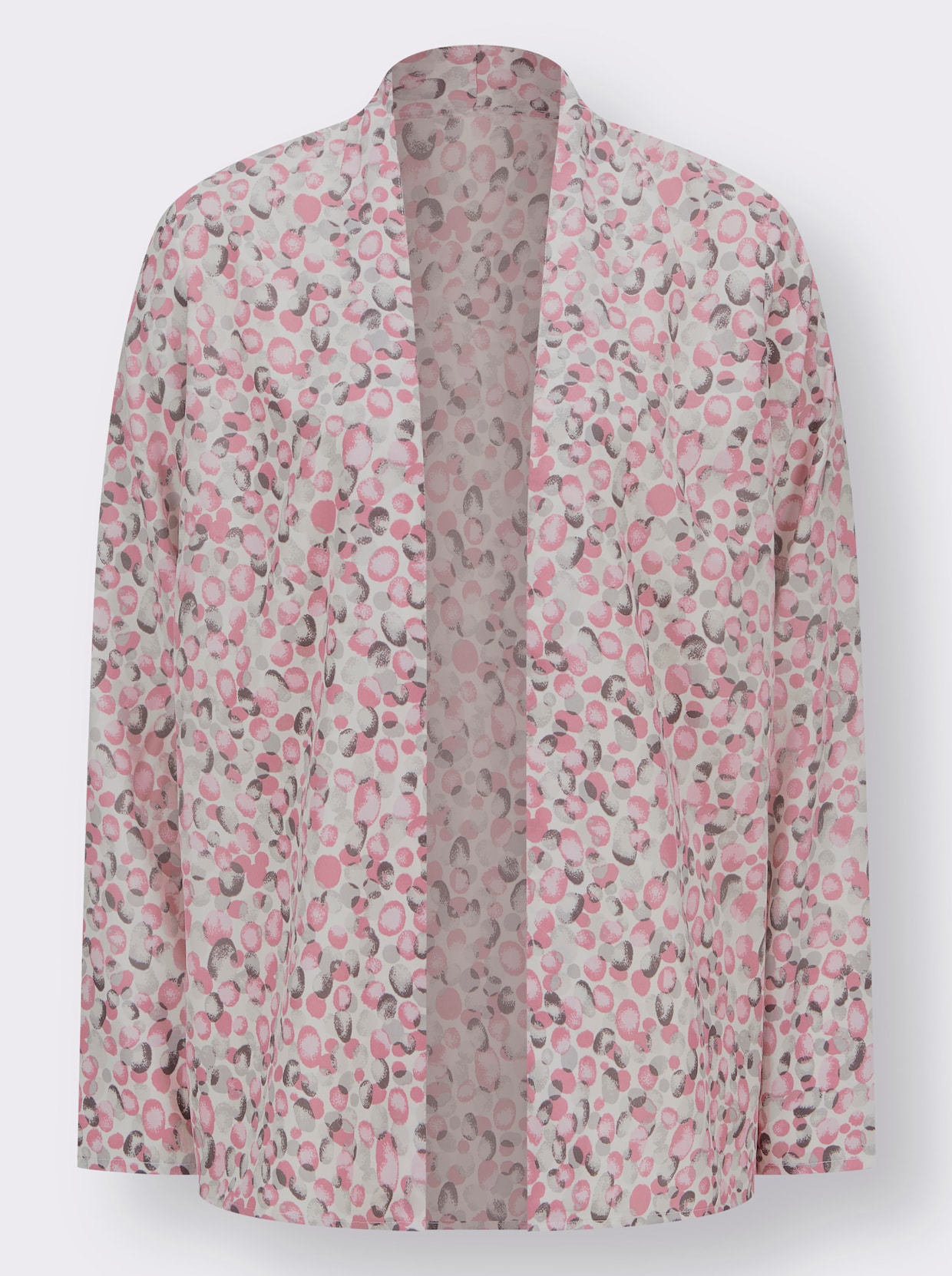 Lange blouse - roze/steengrijs bedrukt