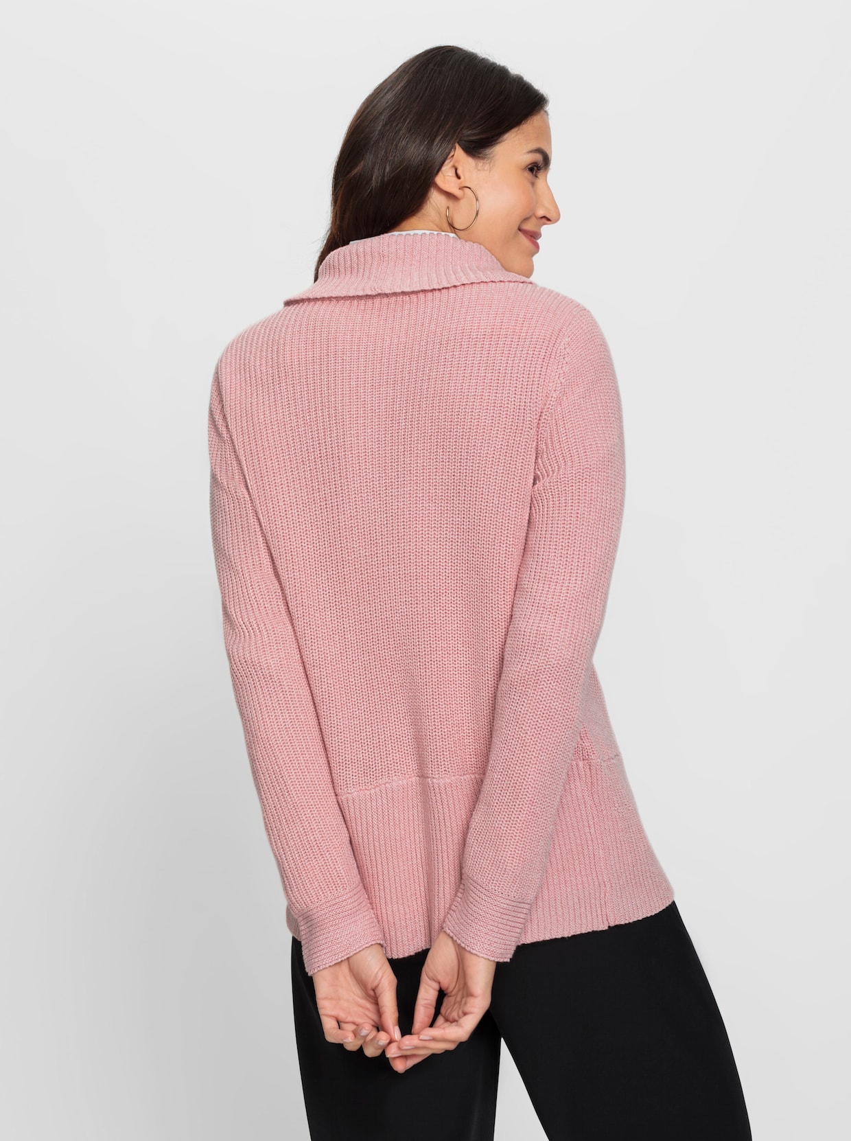 Veste en tricot - quartz rose chiné