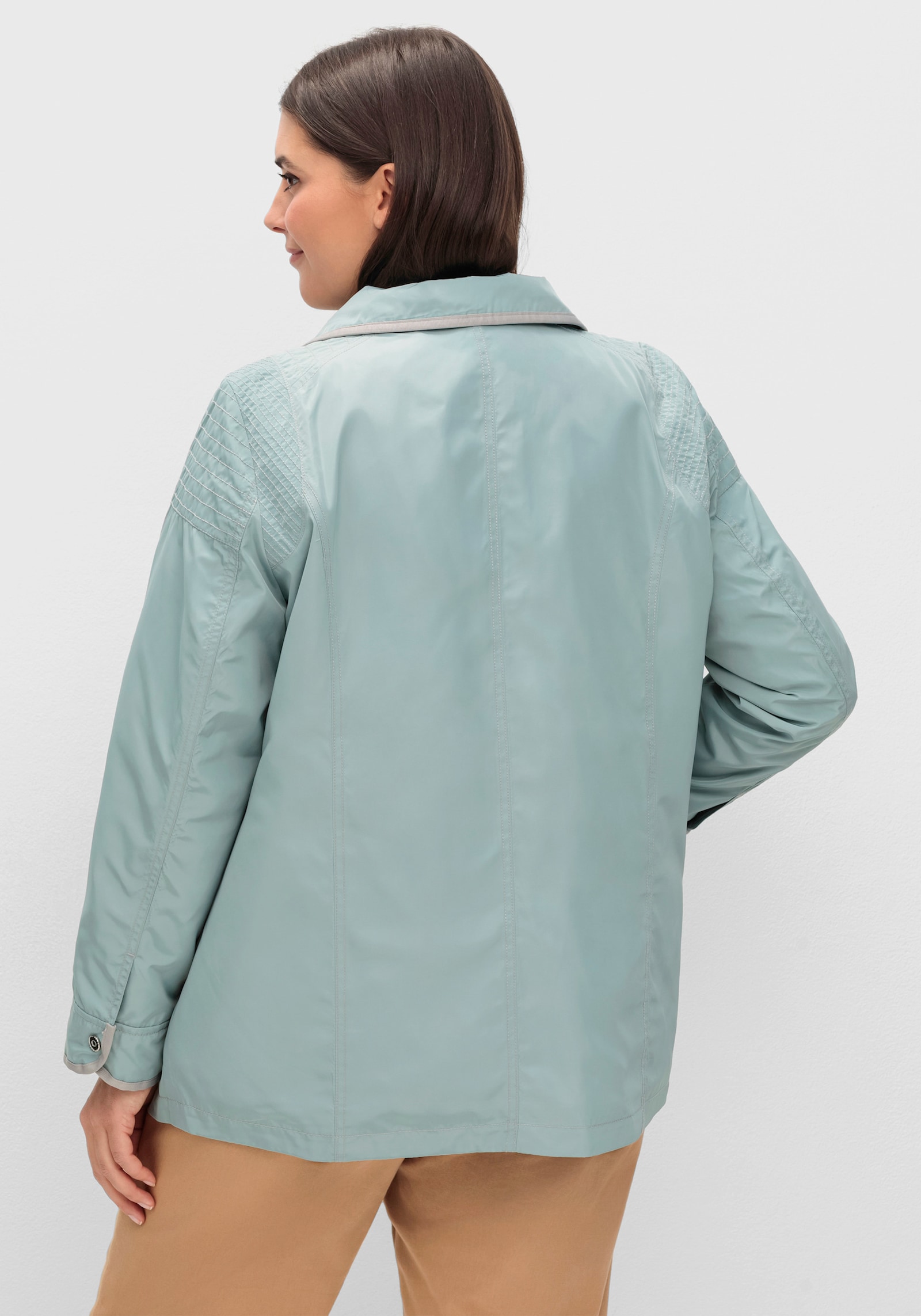 Parka mit silberfarbigen Details - jadegrün