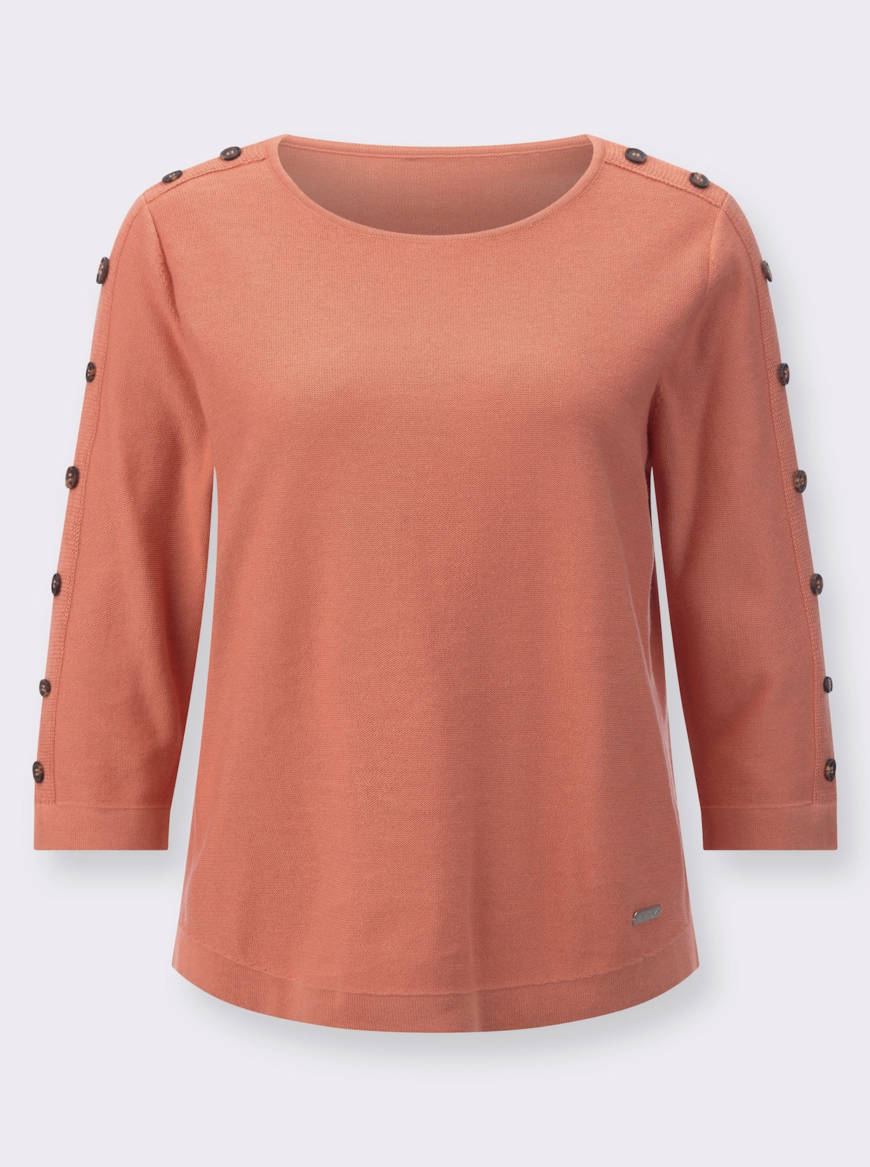 Pullover met 3/4-mouwen - papaya