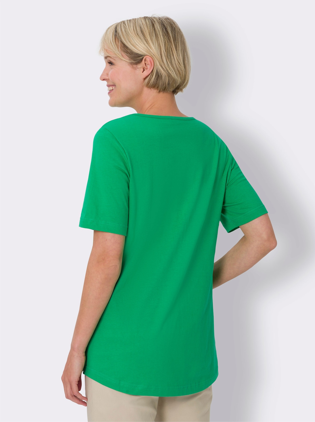 Longshirt - grasgrün + marine