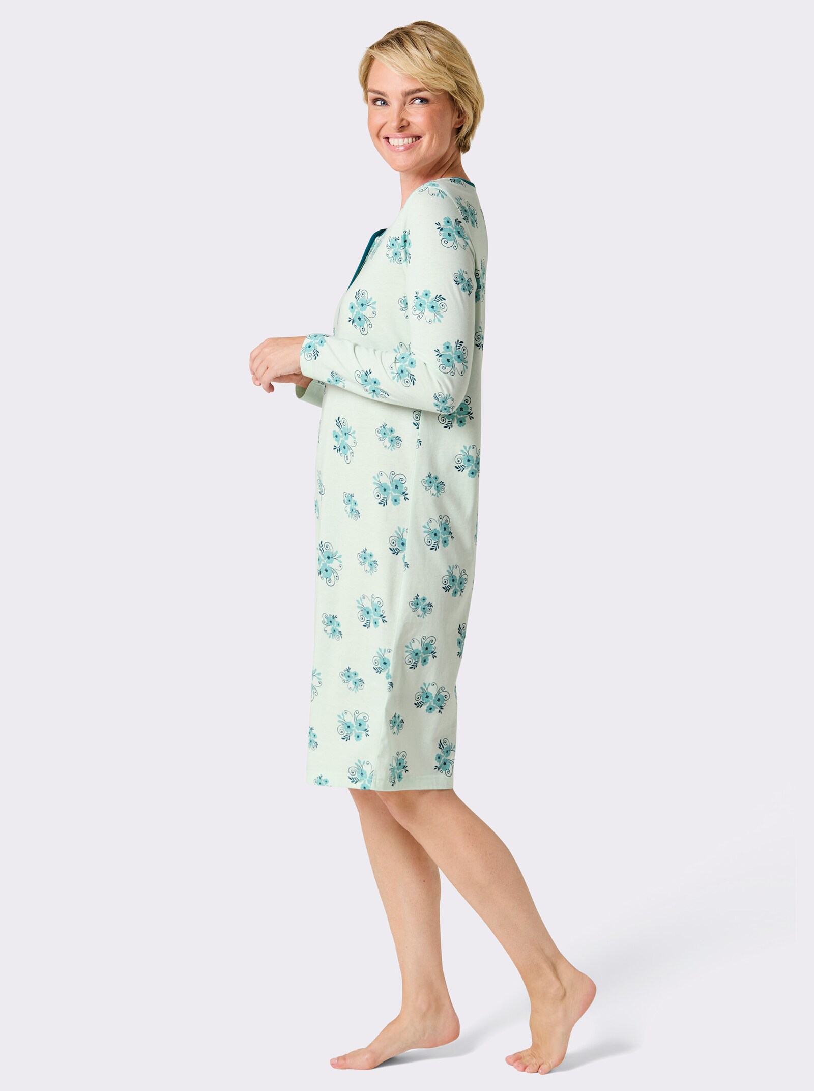 wäschepur Nachthemden - zartmint + zartmint-ozean-bedruckt
