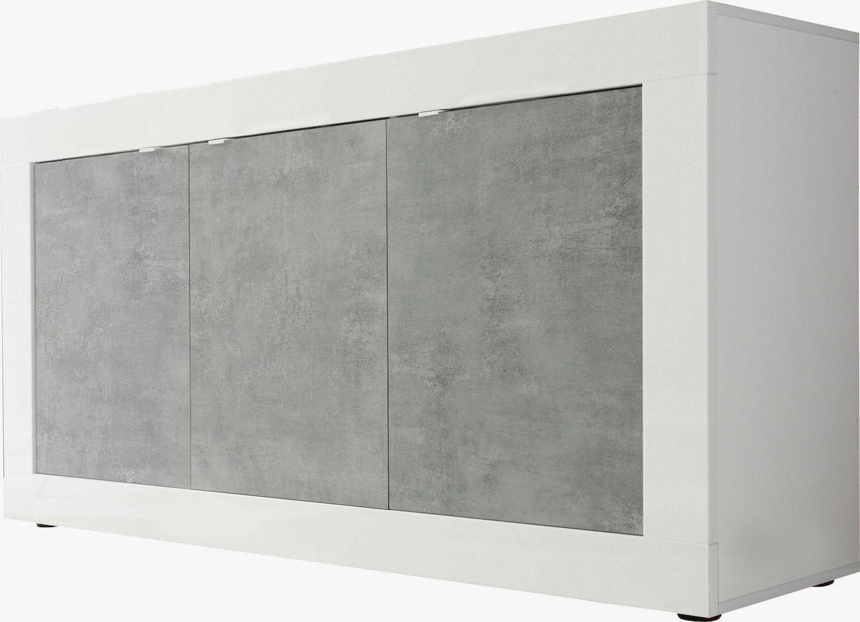 INOSIGN Sideboard - weiß hochglanz lack/beton-optik