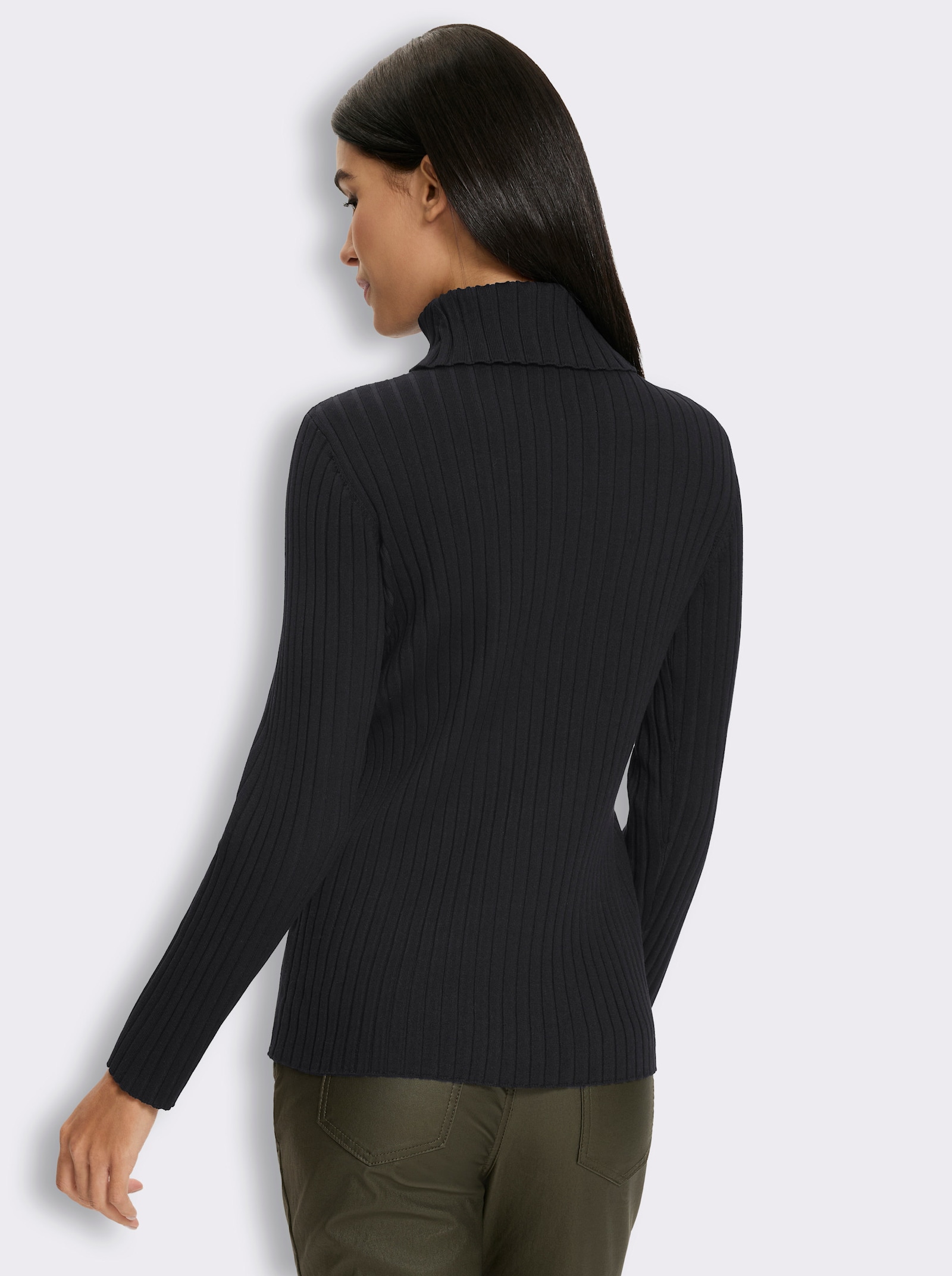 heine Feinstrickpullover mit Rollkragen - schwarz