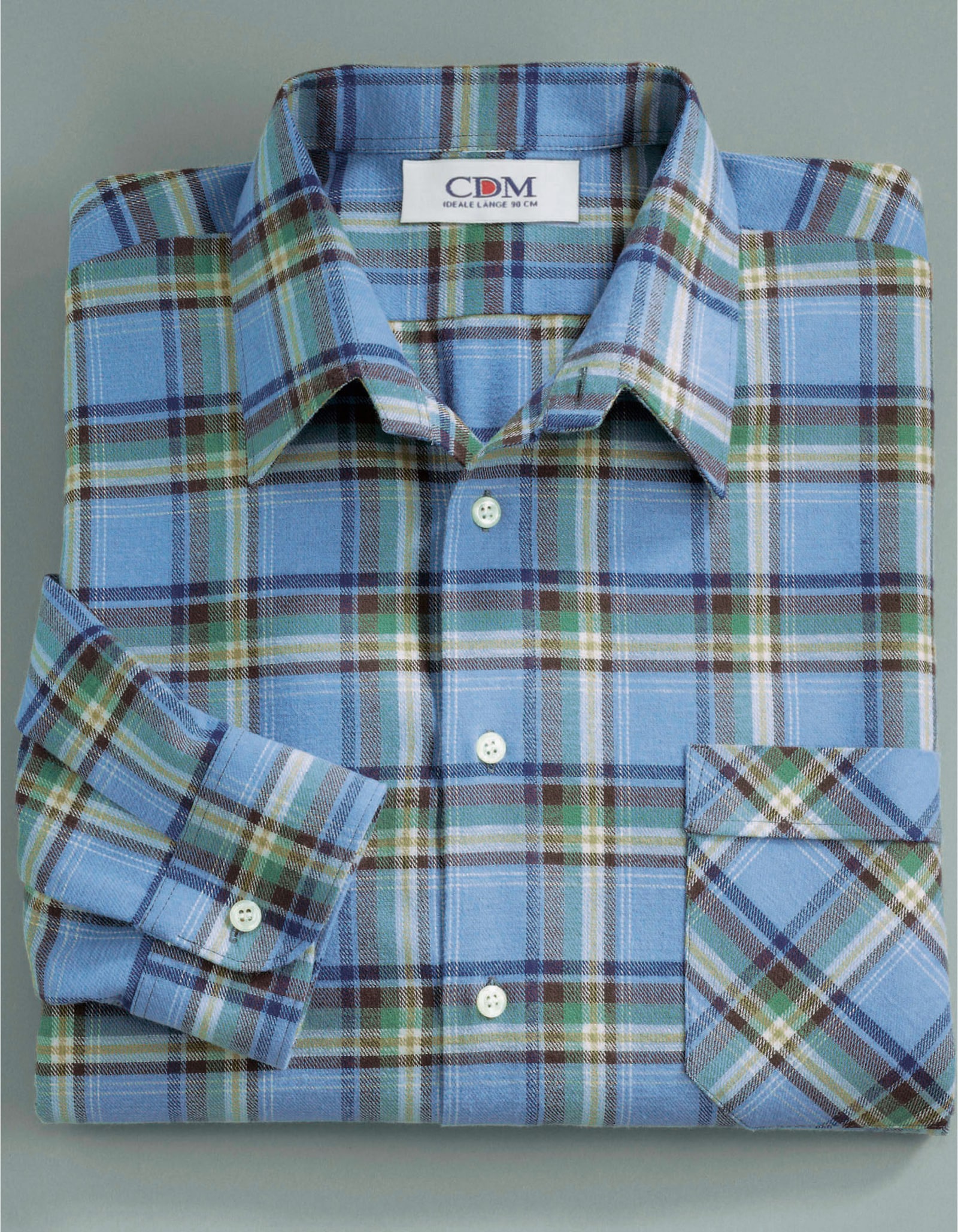 Schlupf-Hemd - blau-kariert