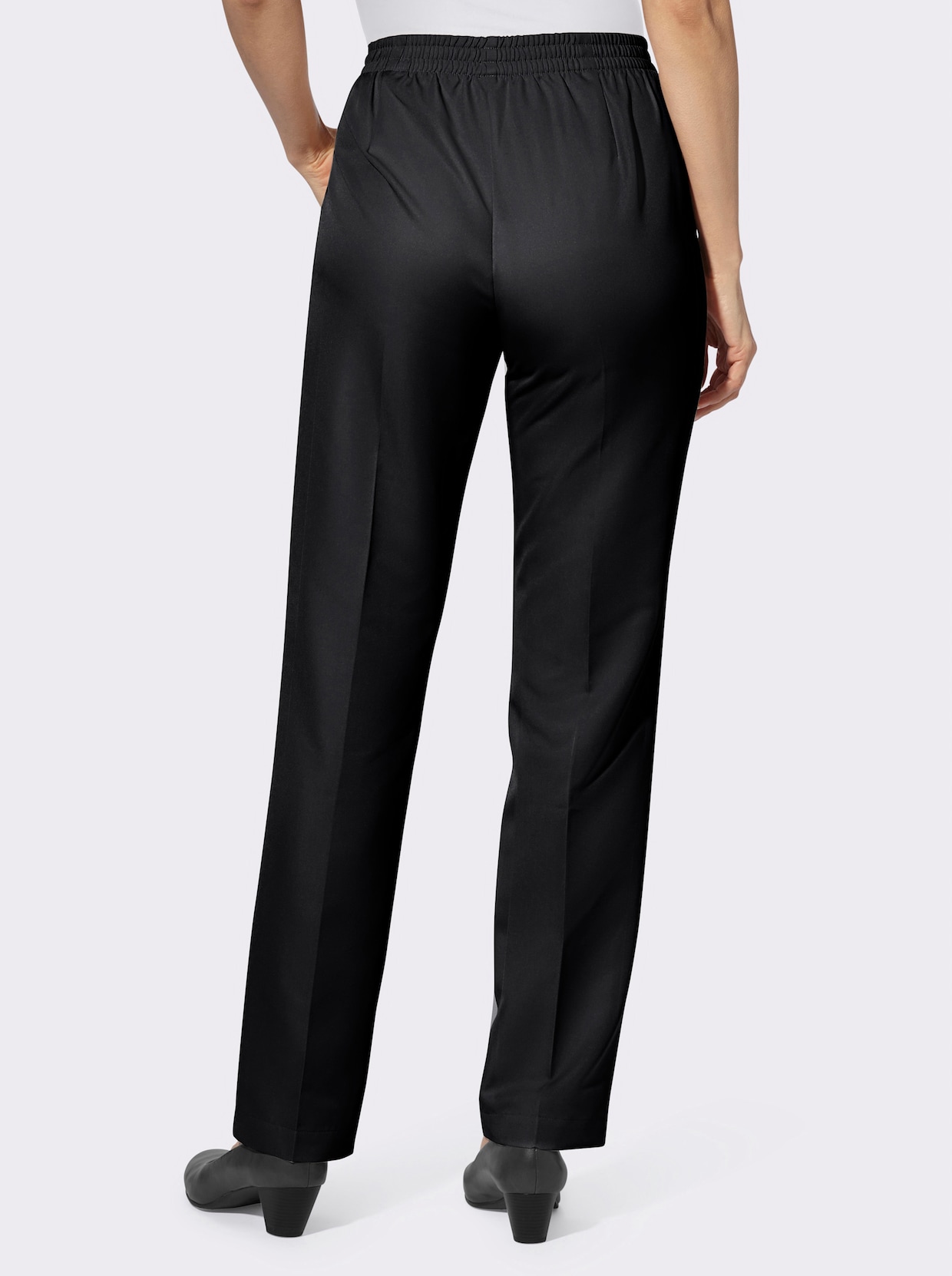 Stoffen broek - zwart + zwart/wit gestreept