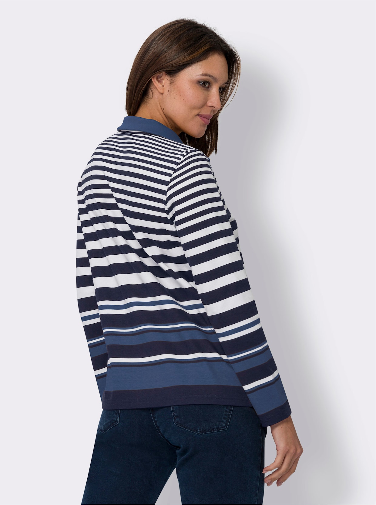 Sweatshirt - marine-jeansblau-gestreift