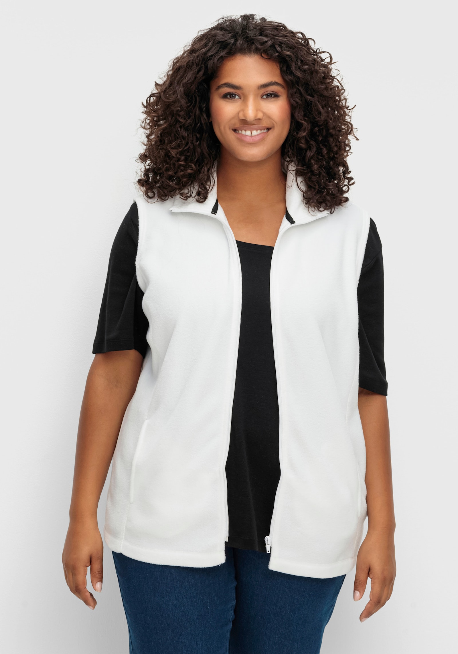 Fleeceweste mit Antipilling-Ausrüstung - ecru