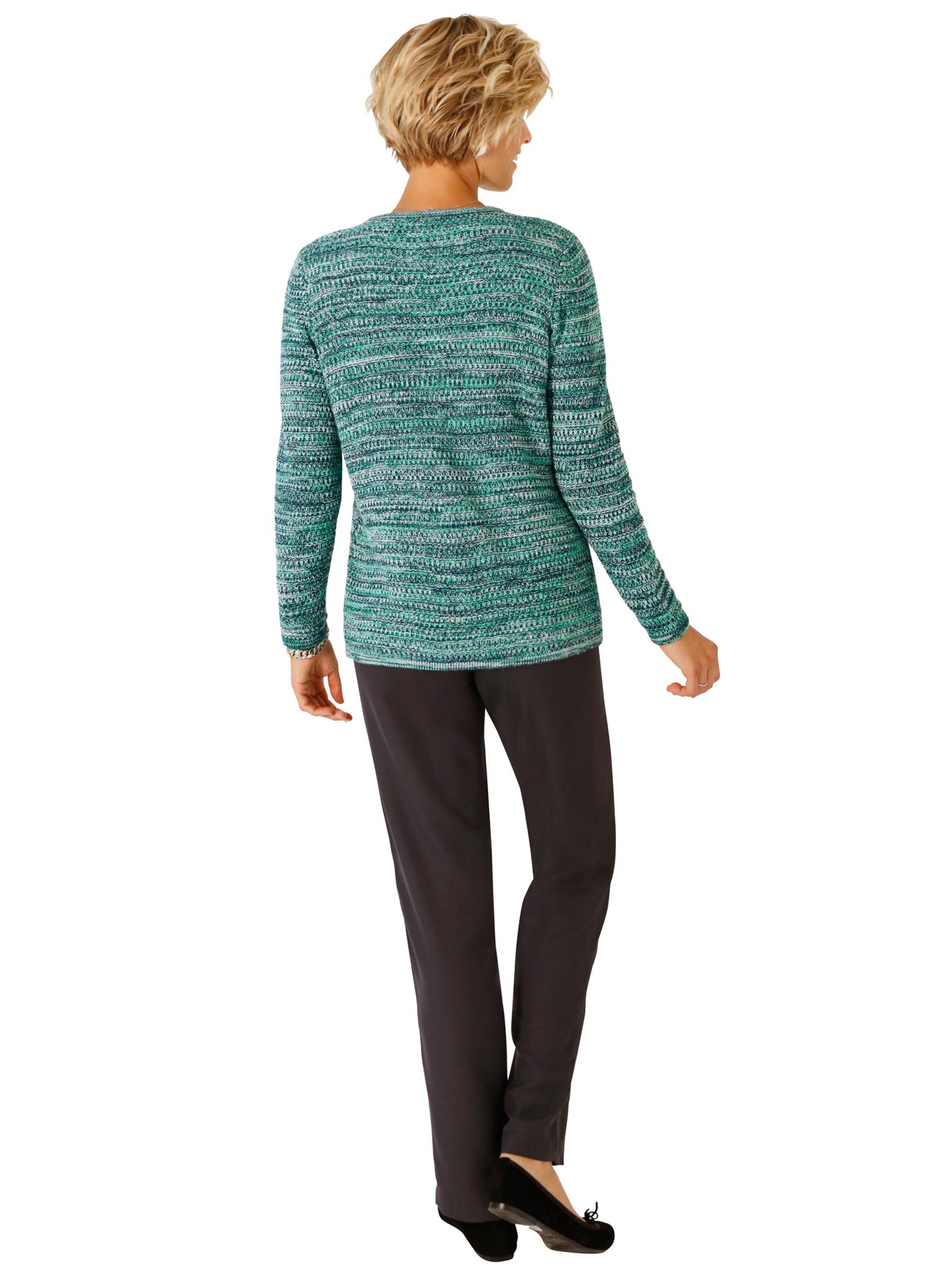 Strickjacke - marine-grün