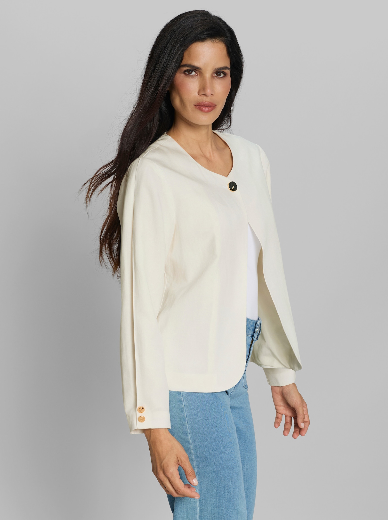 heine Blazer mit modischen Ärmeln - ecru