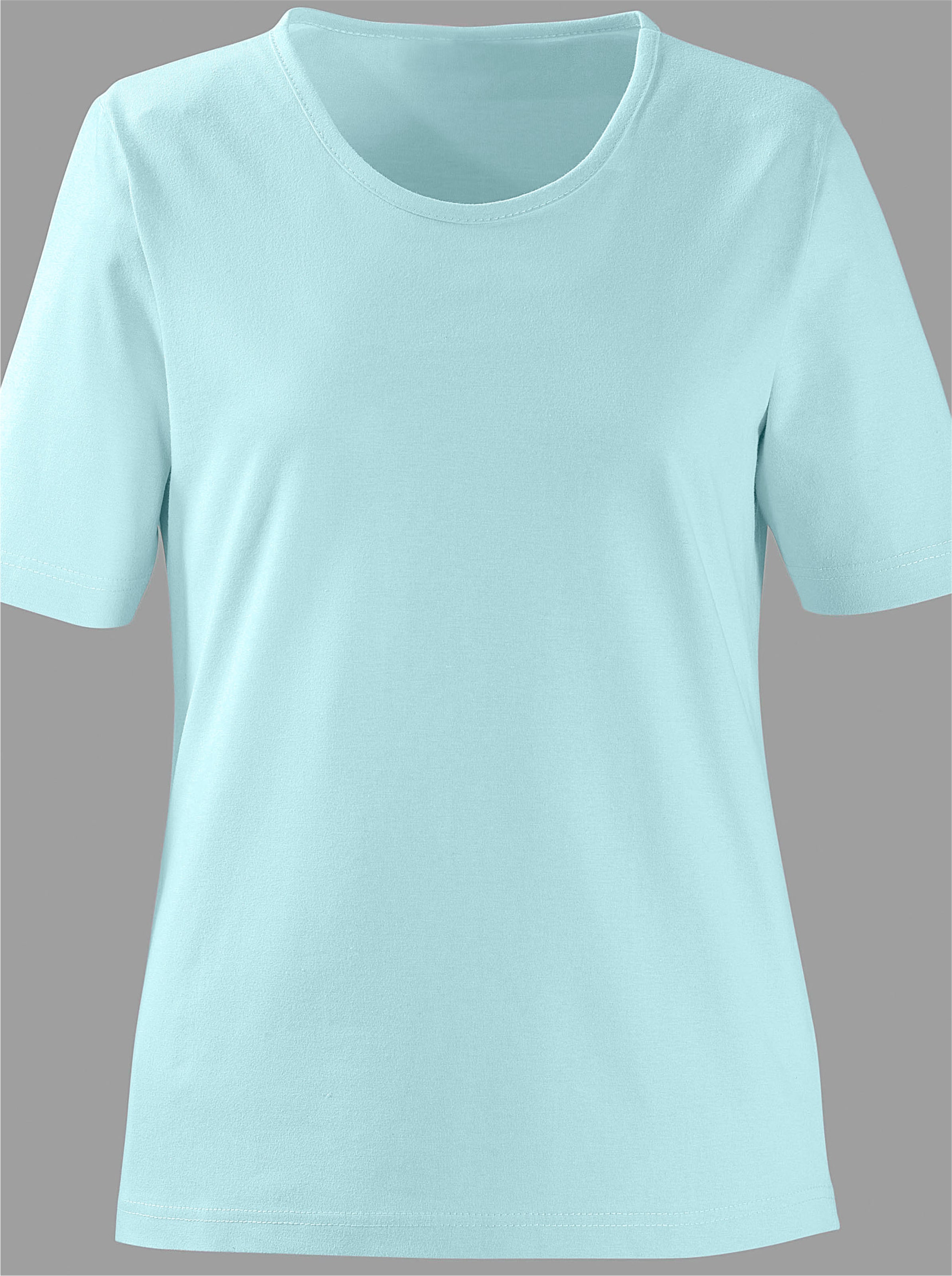 echtes günstig Kaufen-Rundhalsshirt in türkis von heine. Rundhalsshirt in türkis von heine <![CDATA[Shirt mit Rundhals-Ausschnitt – ein echtes Basic für Ihre Garderobe!]]>. 