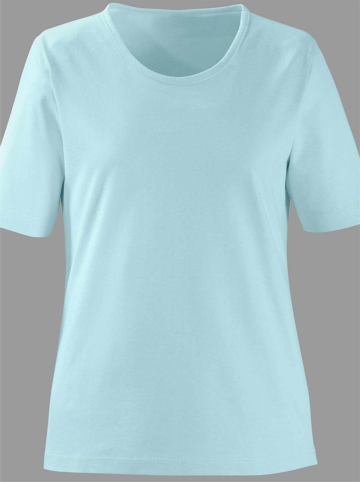 Shirt met ronde hals - turquoise